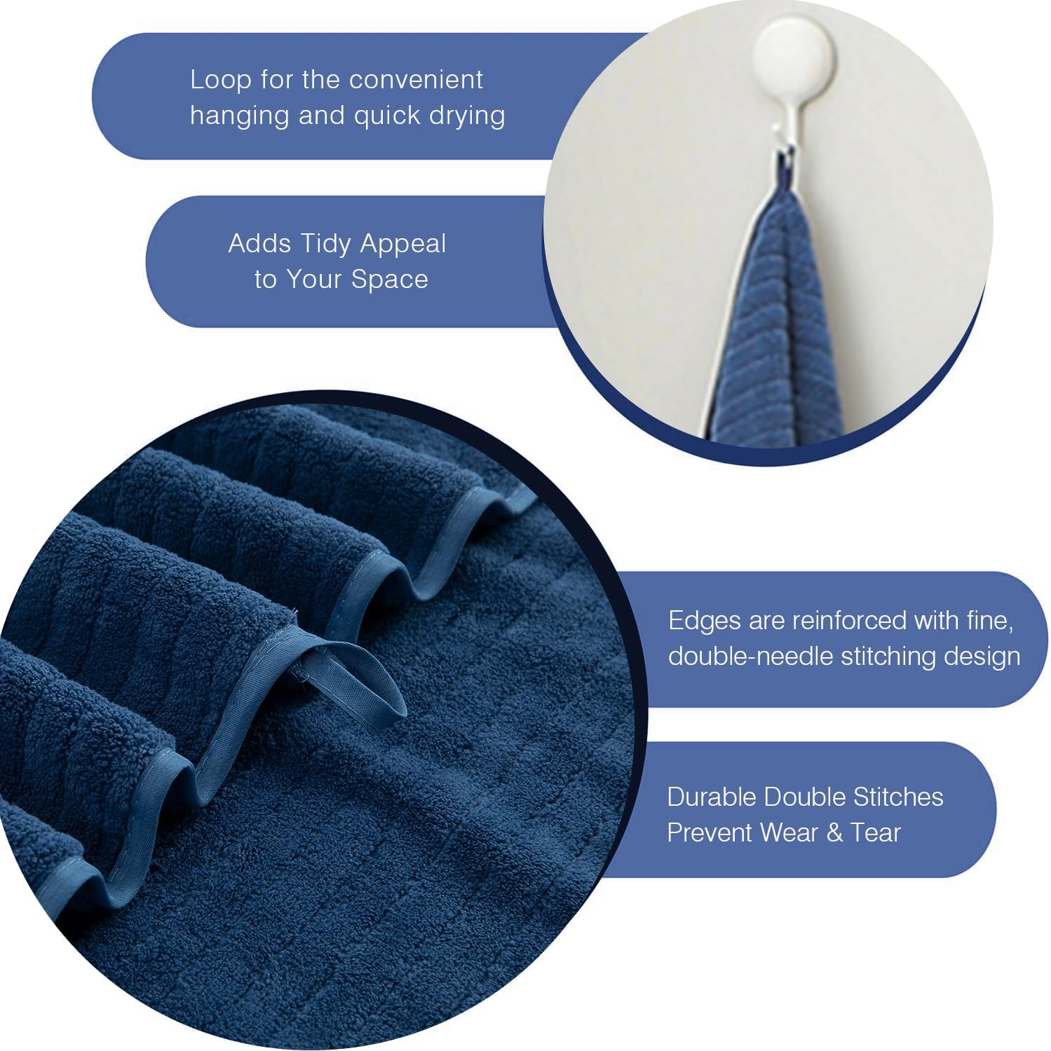 Hailea 18 Piece Family Bath Towel Set Include 6 Bath Towels,6 Hand Towels and 6 Washcloths Soft Bathroom Towel with