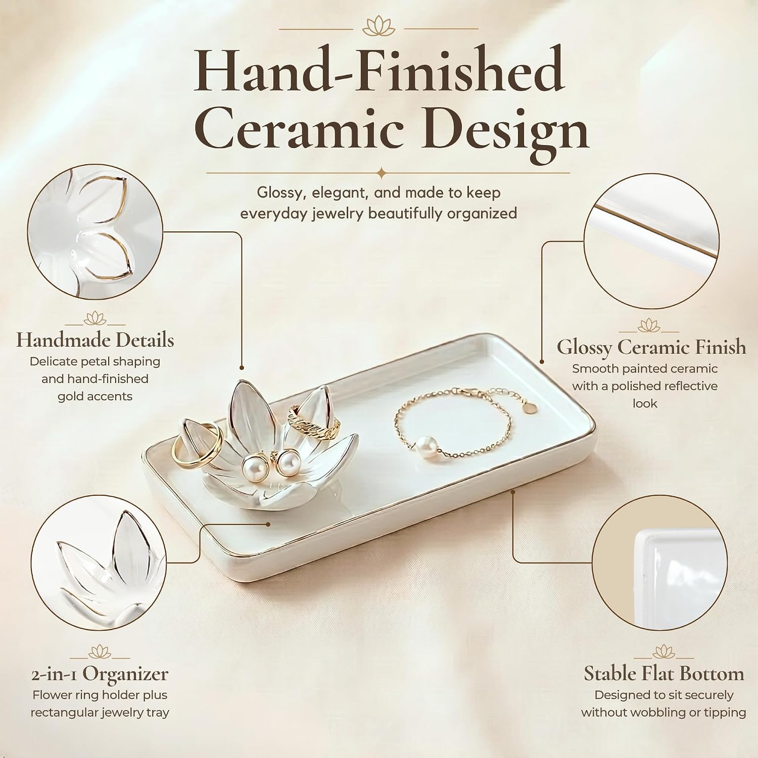 Jewelry Organizer for Vanity / Gold