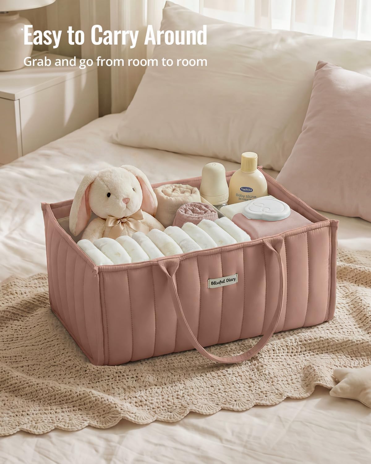 Baby Diaper Caddy Organizer / Blush Pink