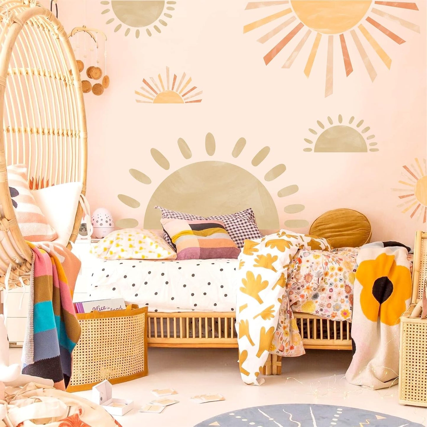 Wall Decals Large Boho Wall Decals Modern Walls Decal Vinyl Sticker Removable Peel / Half Sun