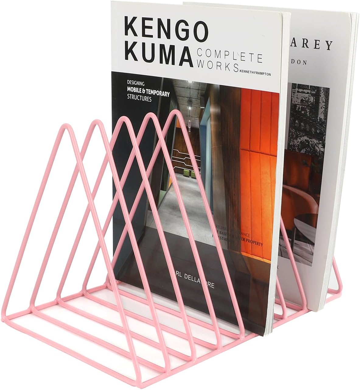 Vinyl Record Holder Storage, 9 Slot Metal Magazine Book Album Display Rack, Stylish Triangle Desktop File Sorter