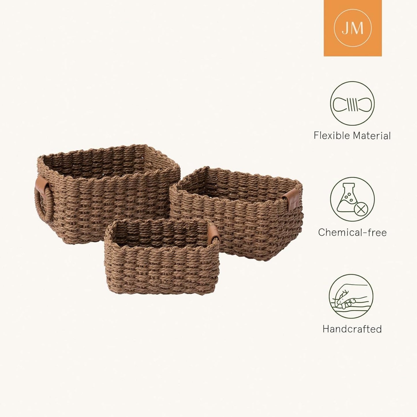 Woven Storage Baskets / Brown