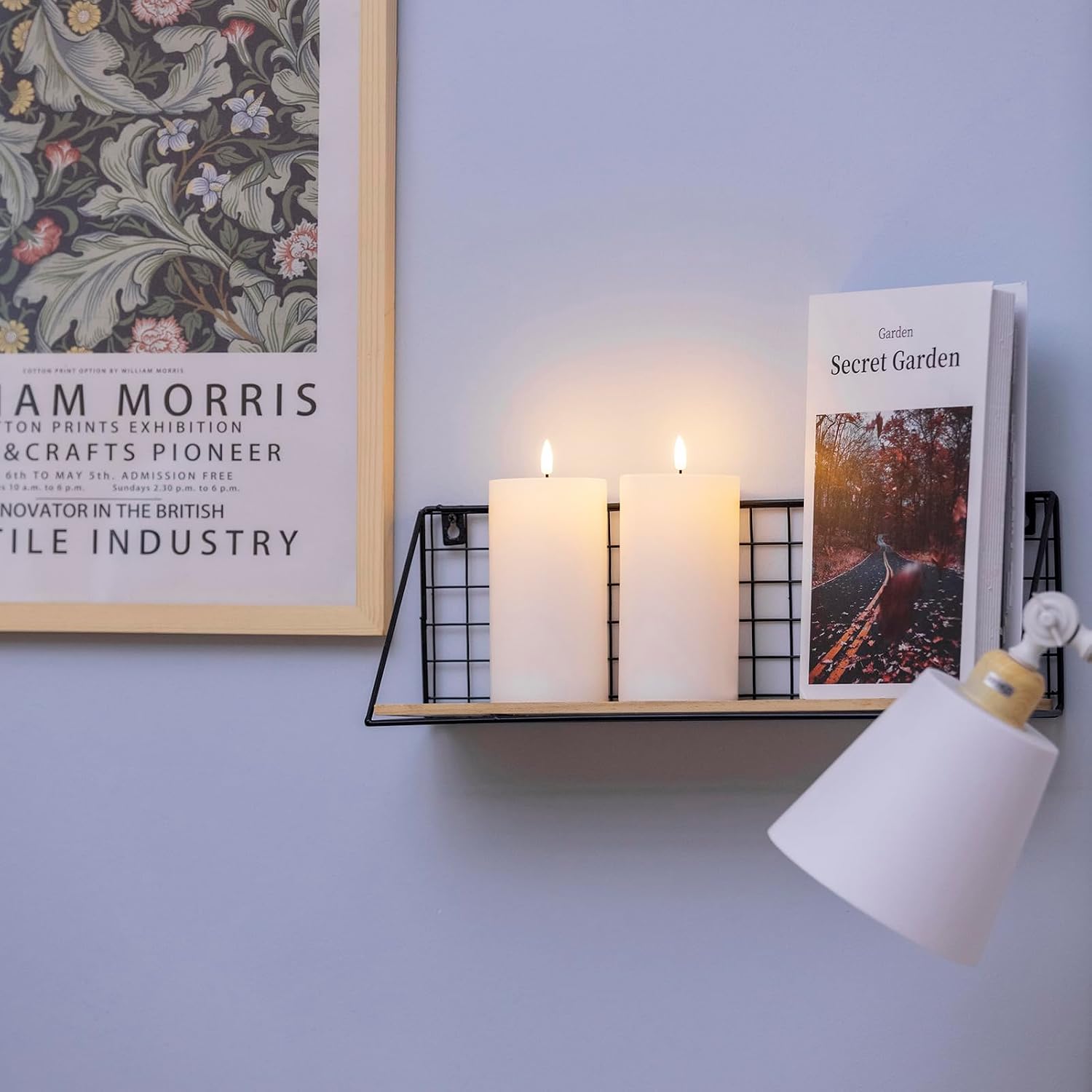 volnyus White Flameless Candles Set of 2 (3x6 inch) Flickering LED Wax Candles Battery Operated with Remote Control