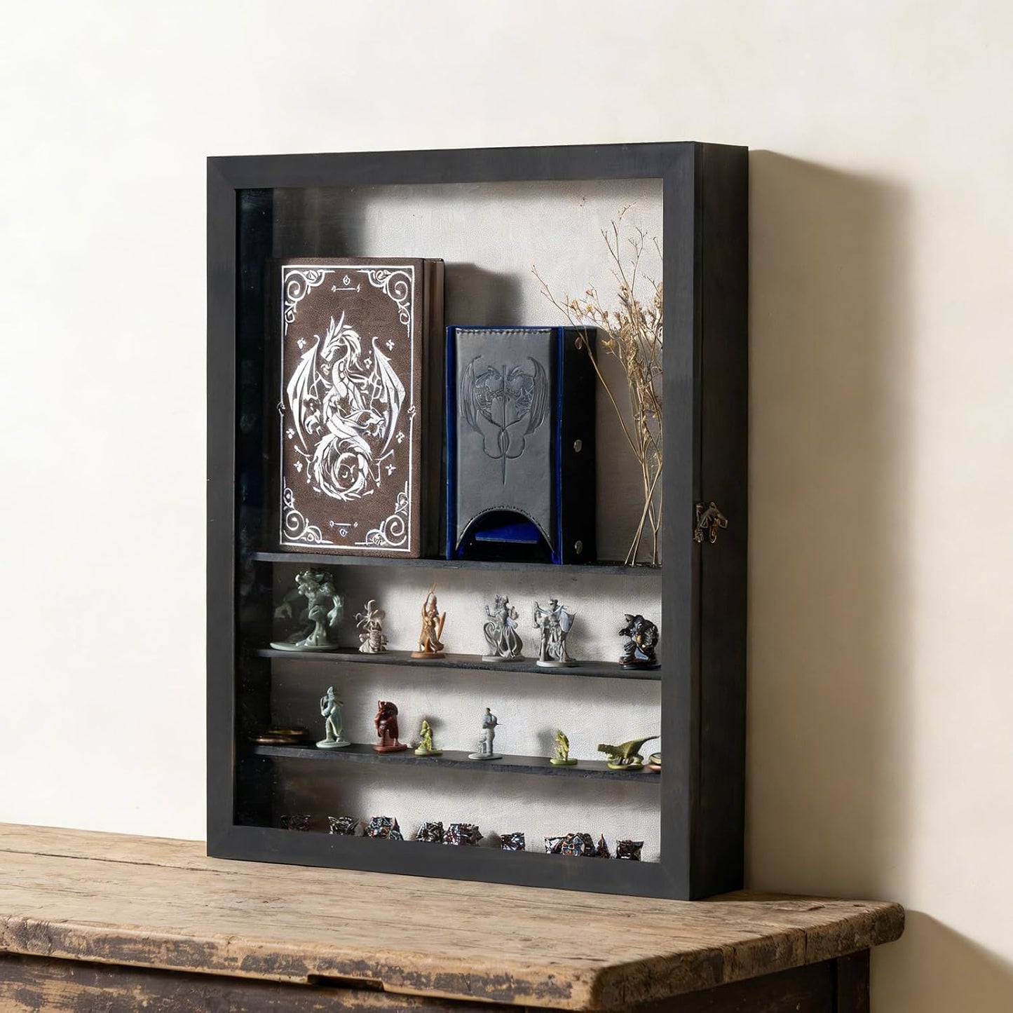 Muzilife 16x20 Shadow Box Wood Picture Frame with Shelves, 2.83 Deep, Black | FSC-Certified Solid Pine | Removable