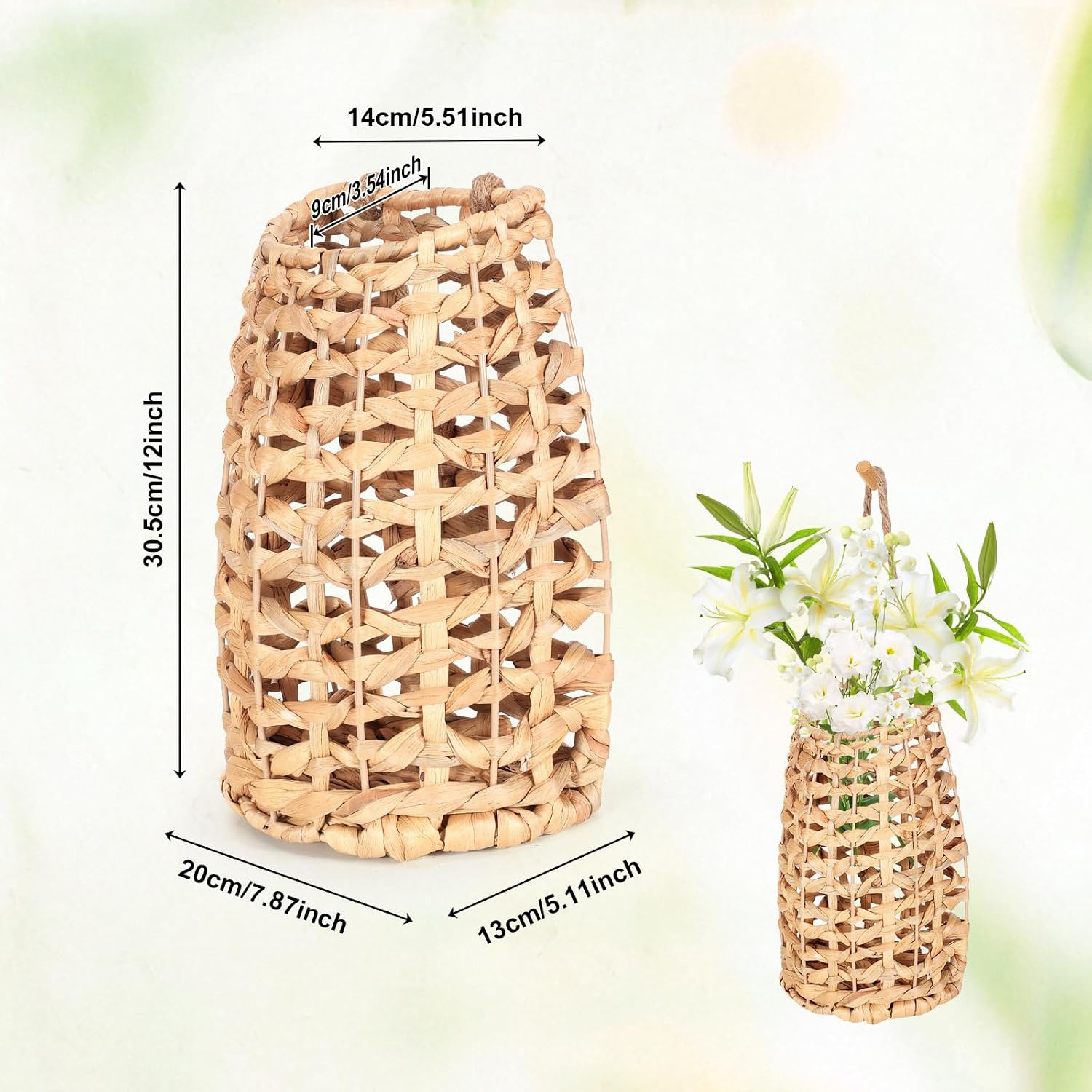 Water Hyacinth Woven Hanging Basket / Color2