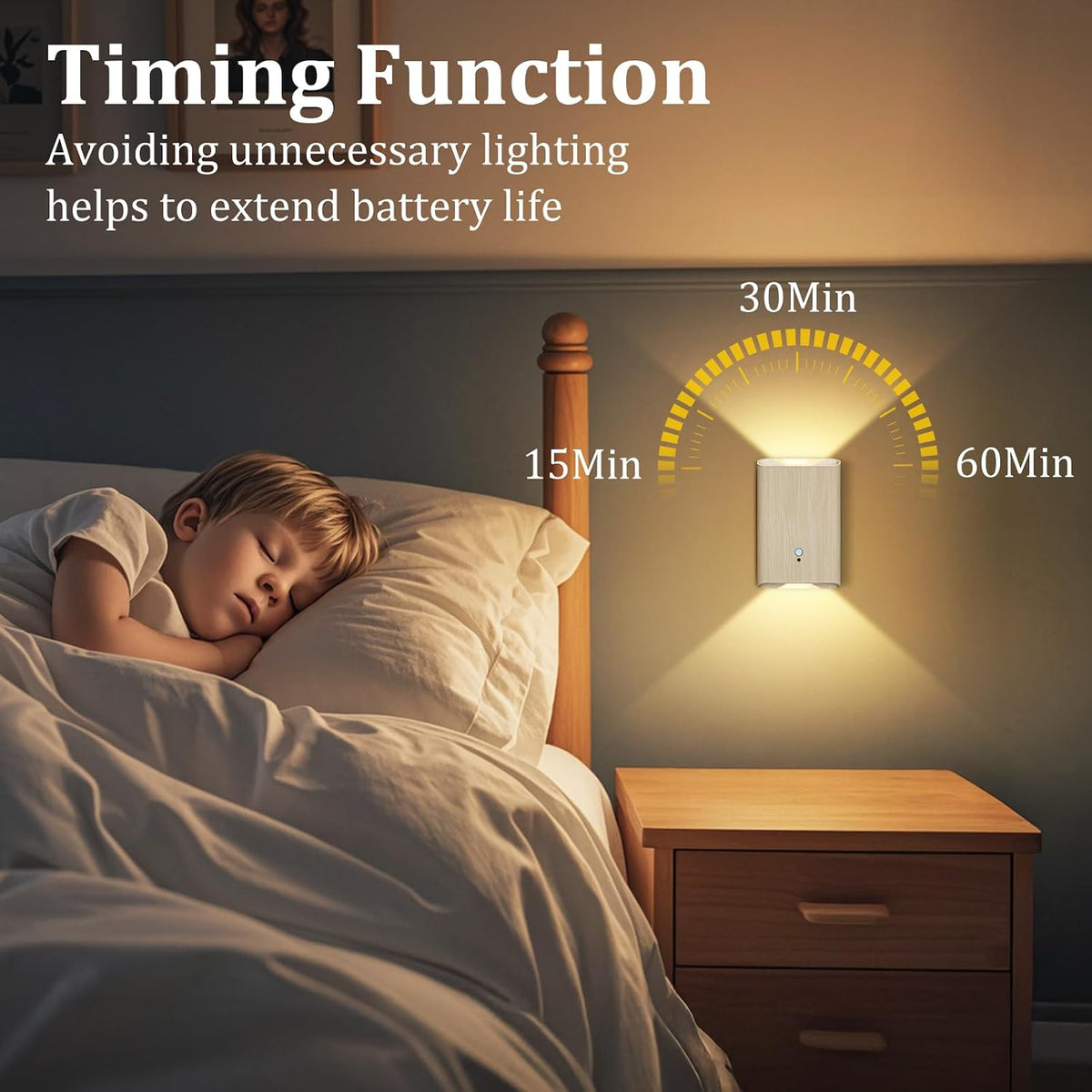Eneru Motion Sensor Wall Sconce, Rechargeable Wireless Lights Indoor 4 Pack | 5000mAh Battery Powered, Remote 3CCT