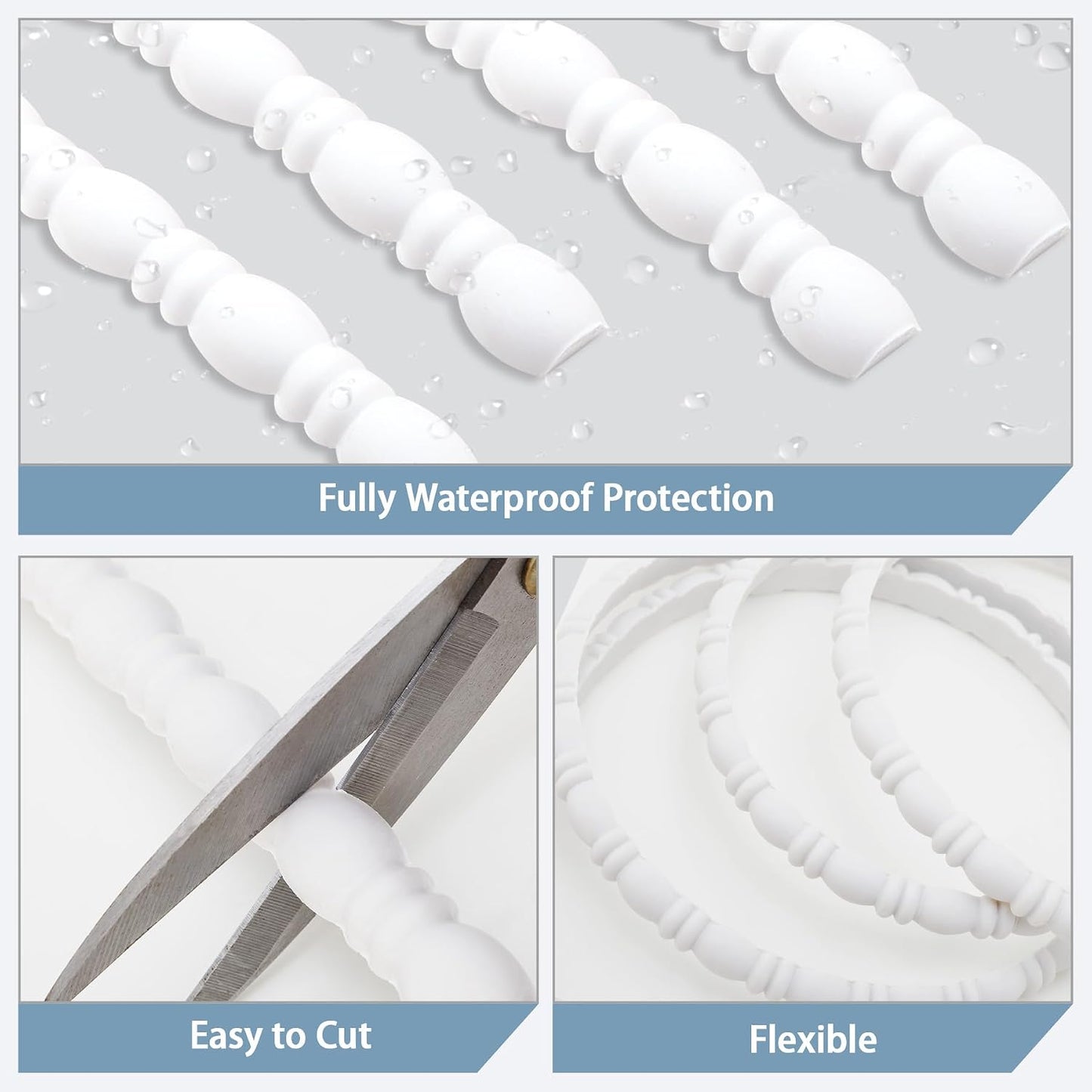 Peel & Stick Ball and Spindle Decorative Molding Trim / 118 x 0.59 / Unfinished White