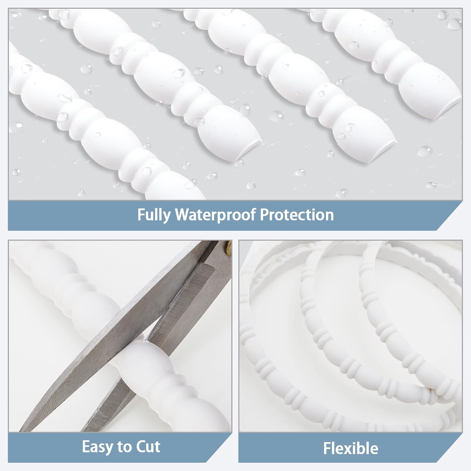Peel & Stick Ball and Spindle Decorative Molding Trim / 118 x 0.59 / Unfinished White