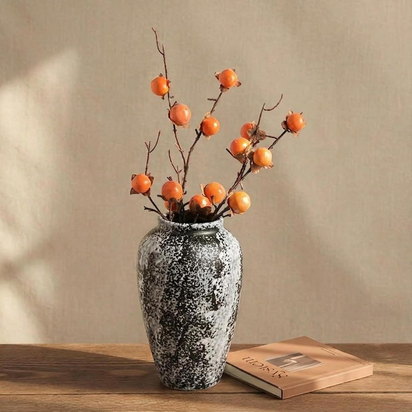 Rustic 10" Ceramic Vase / Speckled - 10" Medium