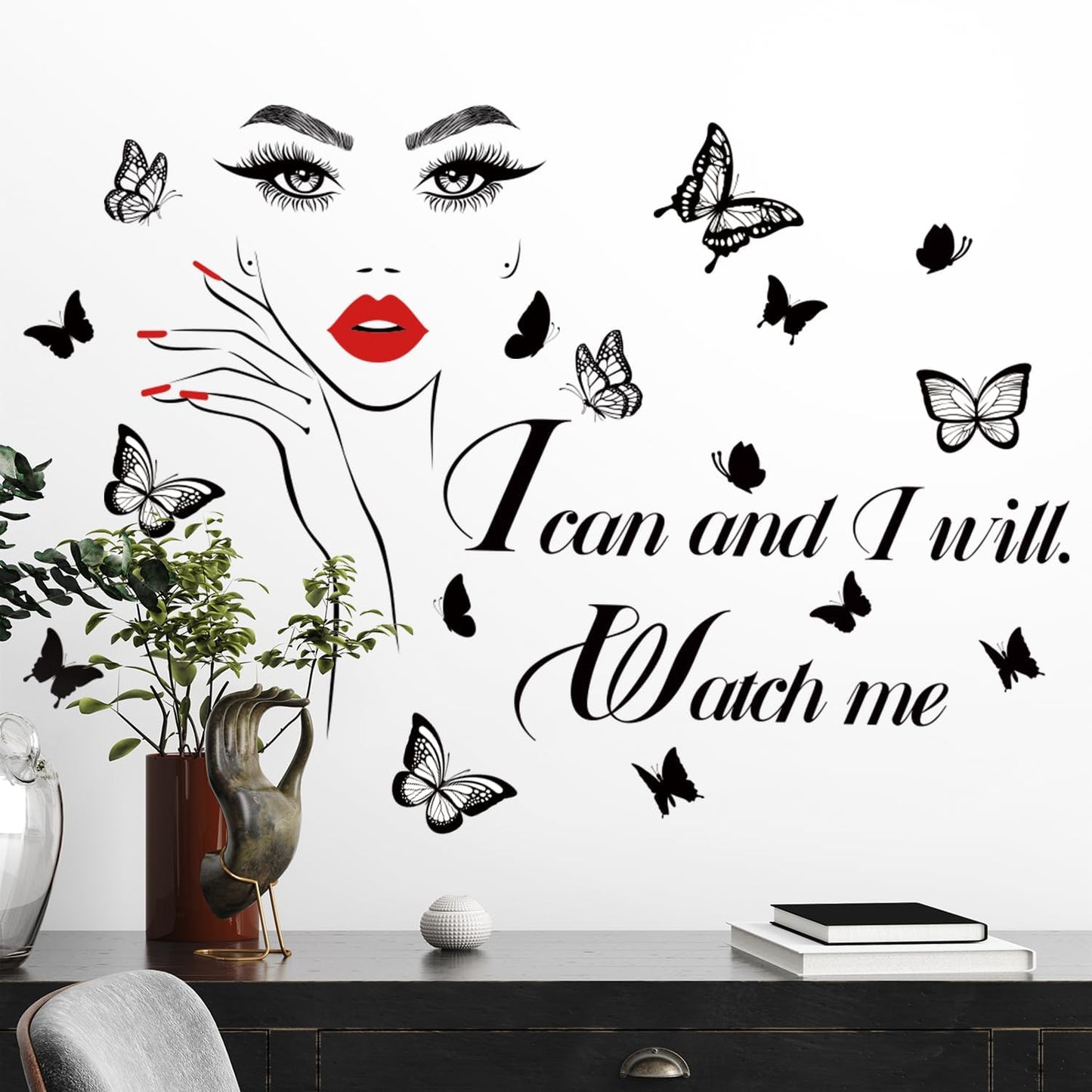 3D Inspirational Quotes Wall Decals / A / Red