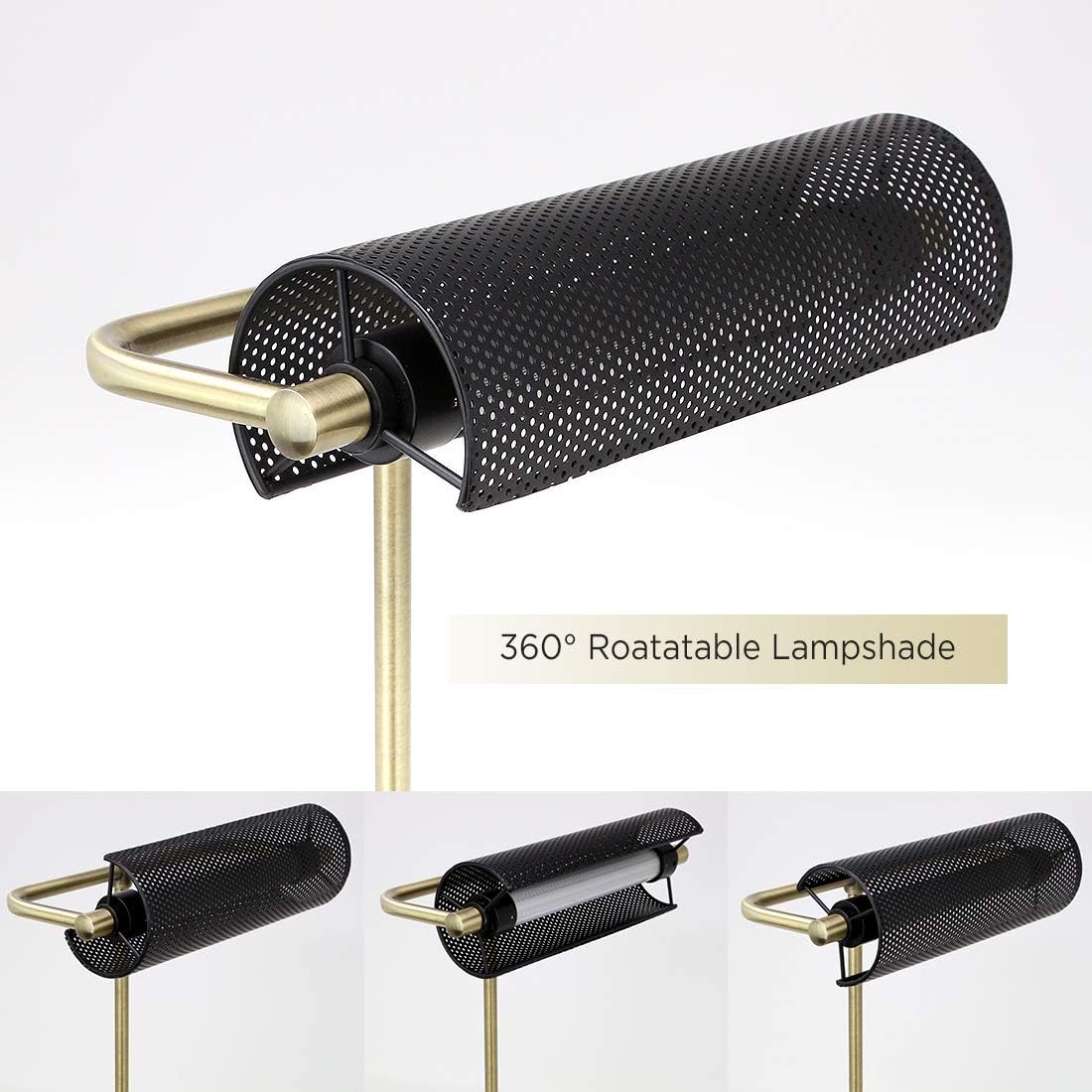 O’Bright LED Desk Lamp with USB Charging Port, Metal Lamp, Flexible Swivel Arms, Soft White LED Reading Light (3000K)