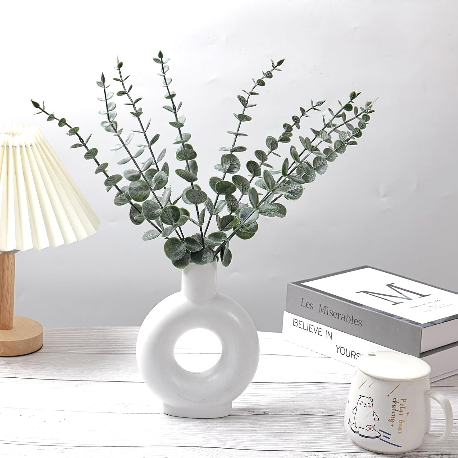 Eucalyptus Stems Artificial Flowers / Grey Green / Set of 200