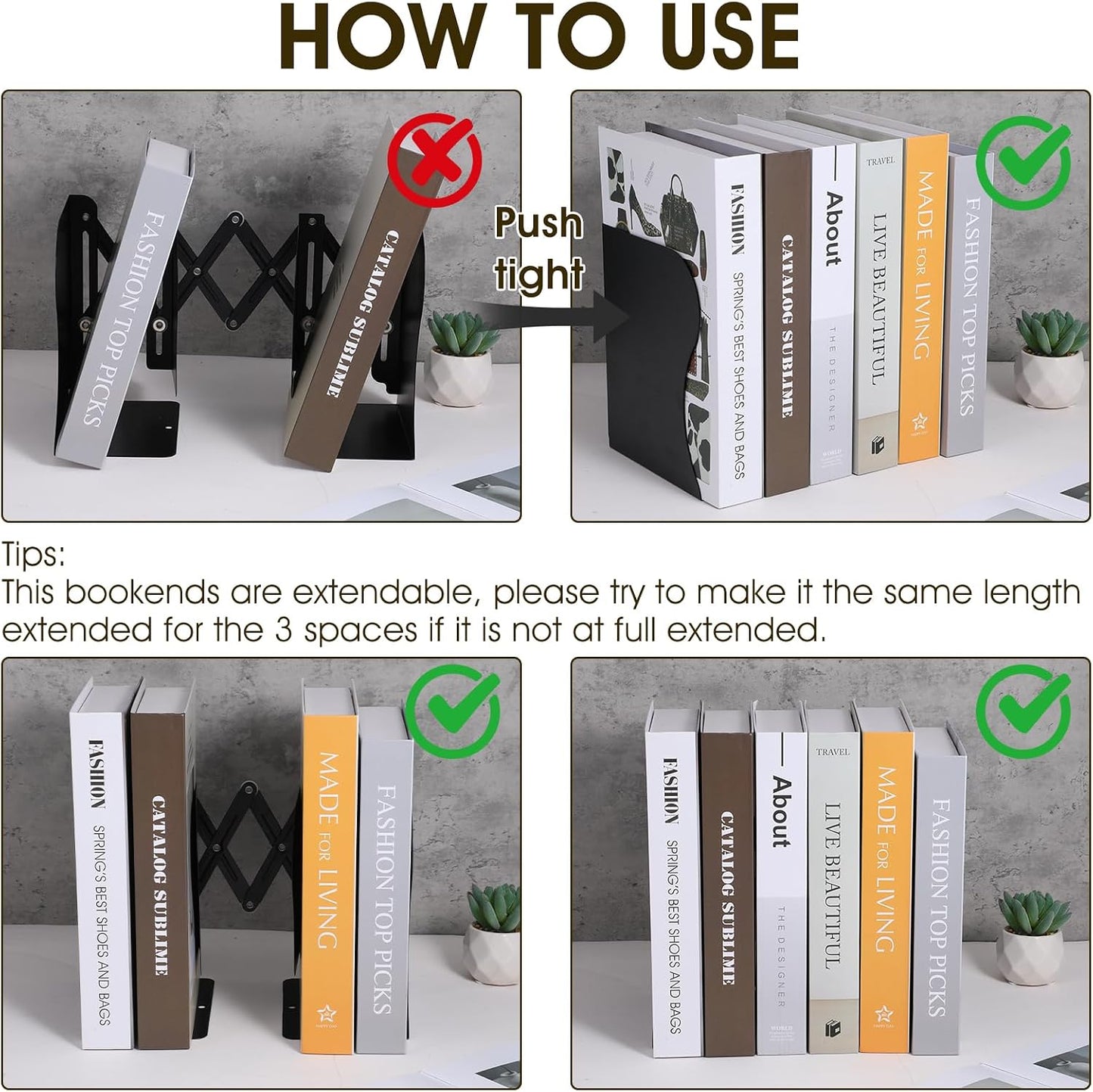 Metal Book Organizer / Set of 2