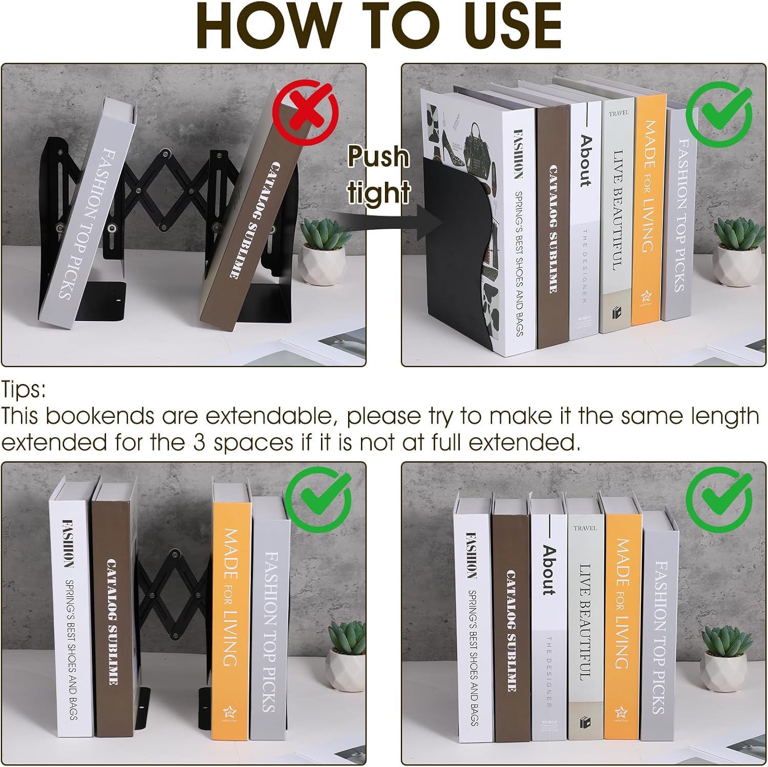 Metal Book Organizer / Set of 2