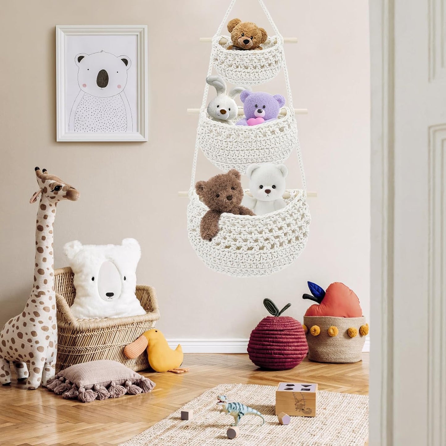 Boho Wall Baskets / White-cotton