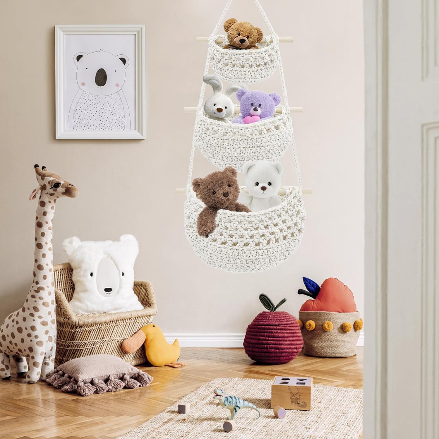 Boho Wall Baskets / White-cotton