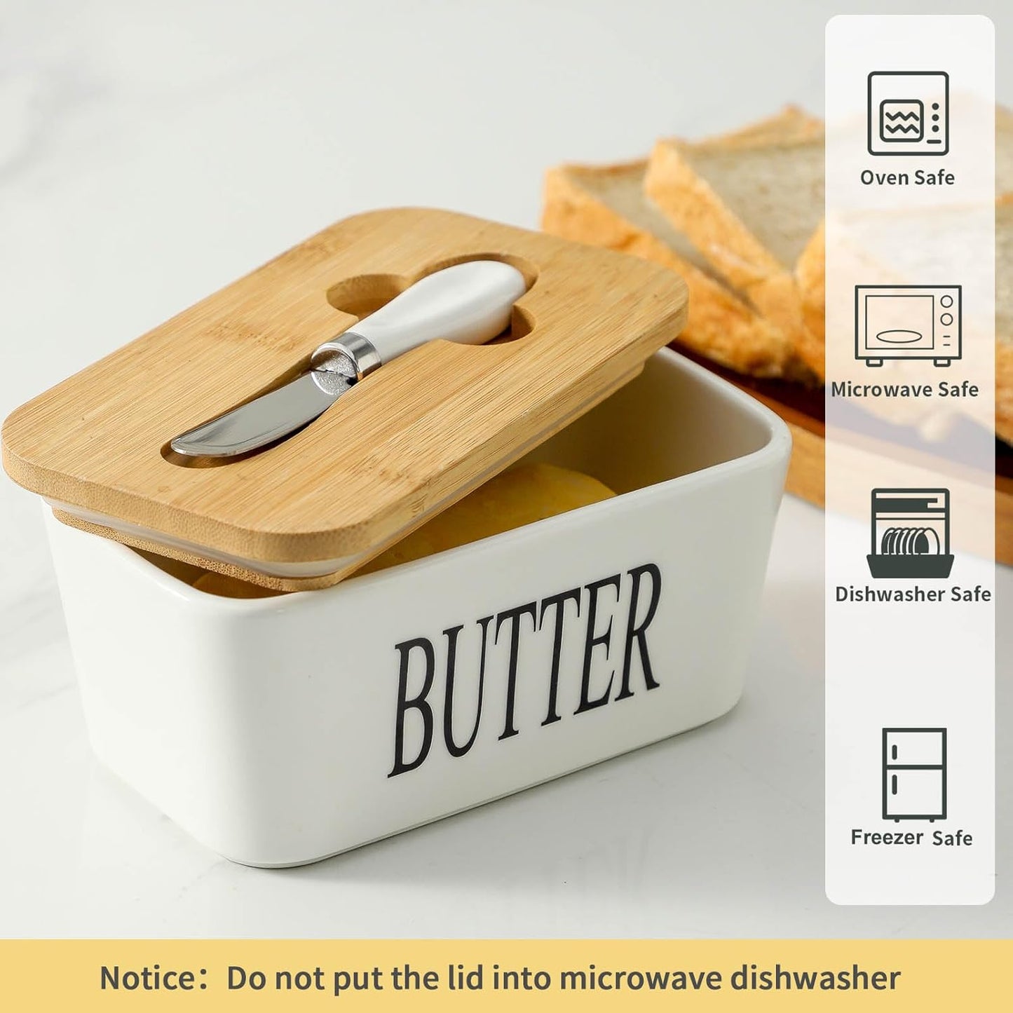 Airtight Cover and Knife for Countertop / White