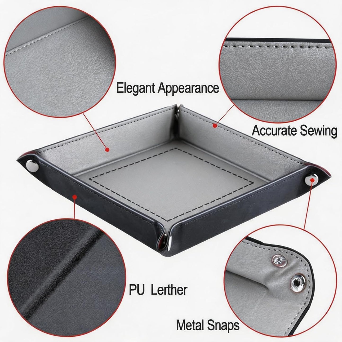 Valet Tray Desktop Storage Organizer / Gray