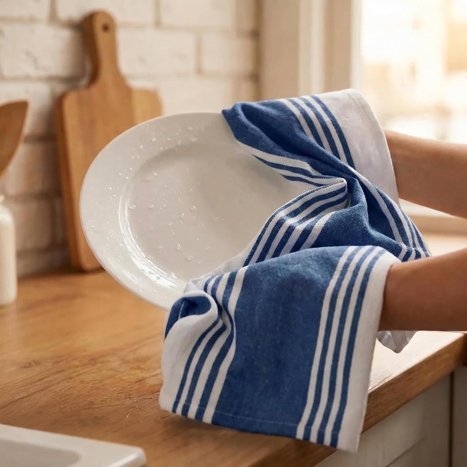 Urban Villa Kitchen Towels 100% Cotton Dish Towels for Kitchen (Set of 6) 20”x30” Dish Cloths Highly Absorbent Kitchen