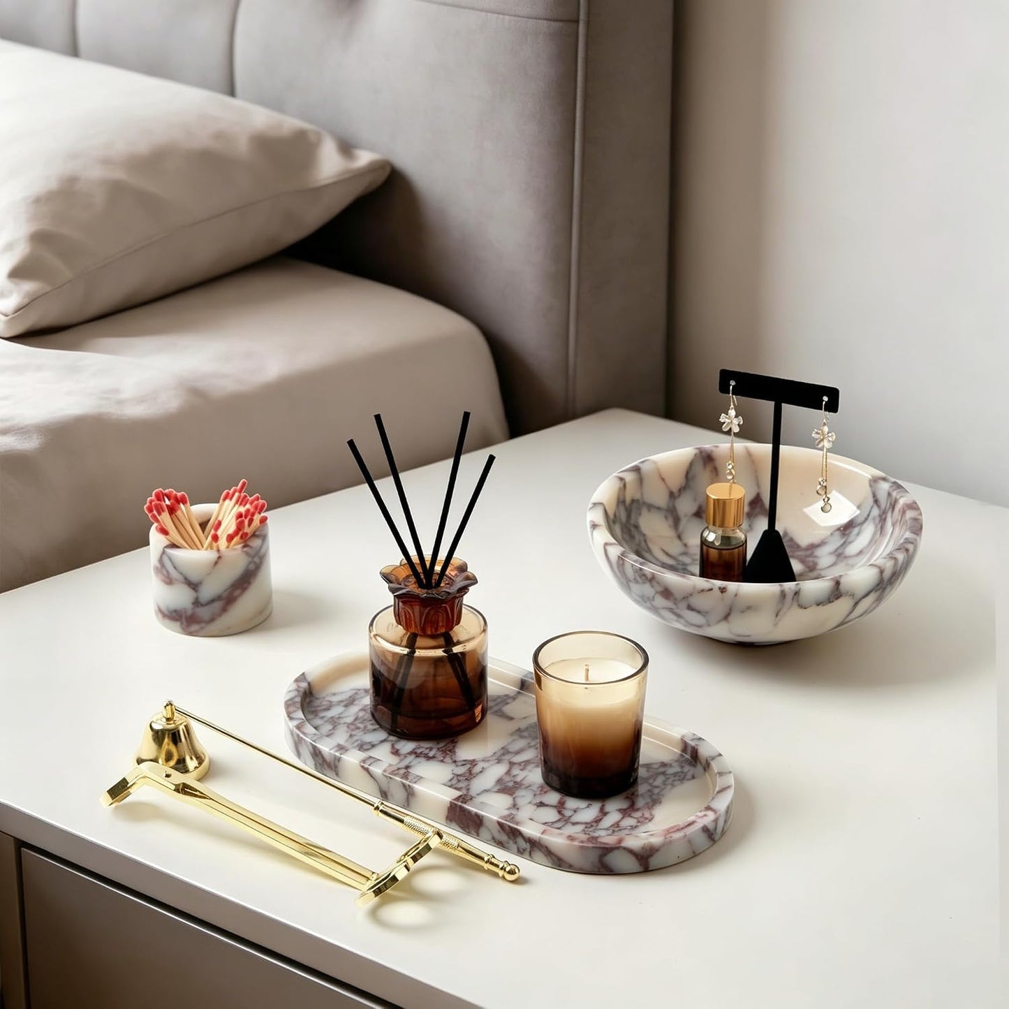 Oval Marble Tray / 9.8 x 4.9 x 0.7 / Oval-calacatta Viola / Natural