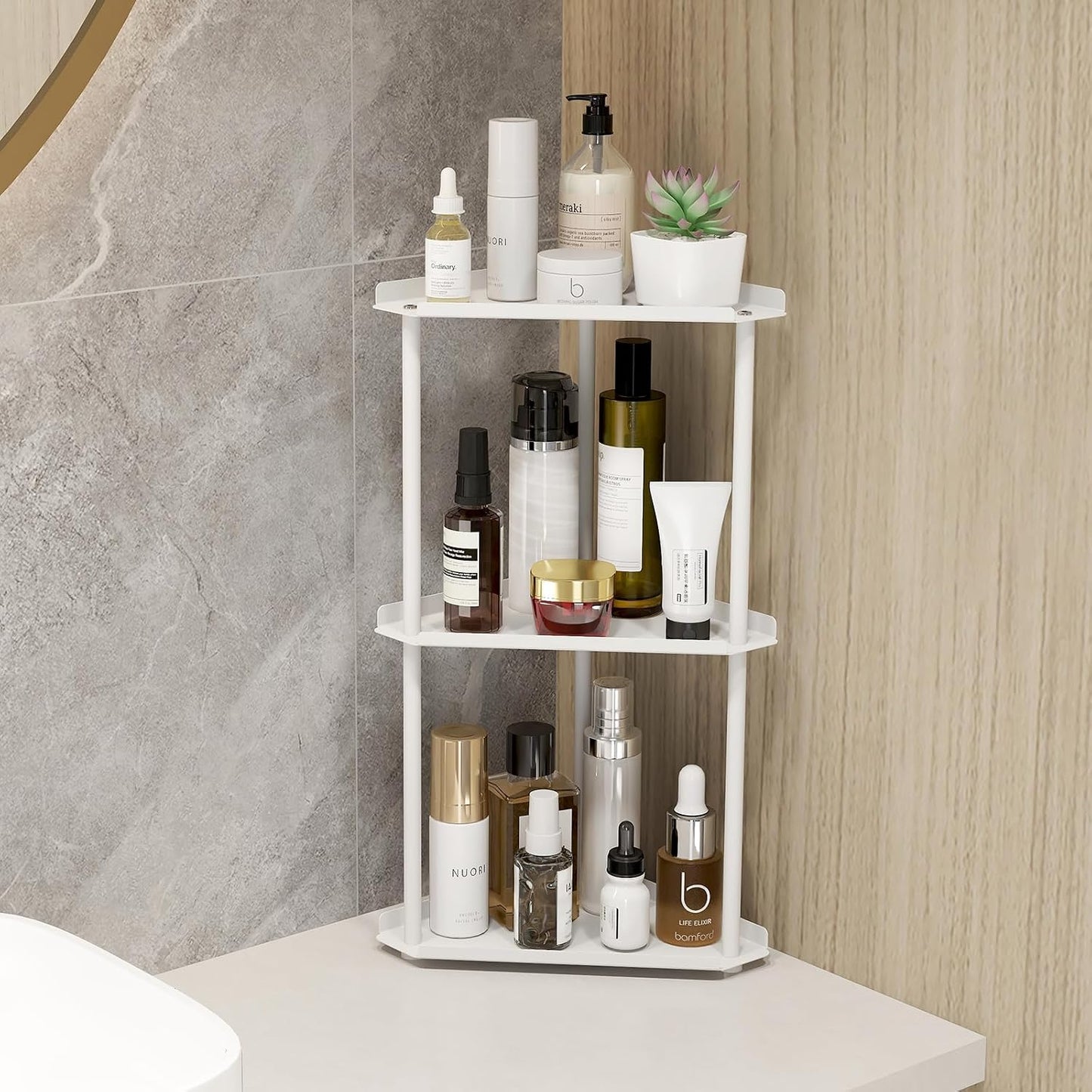 Makeup Countertop Organizers / White 3 Tier