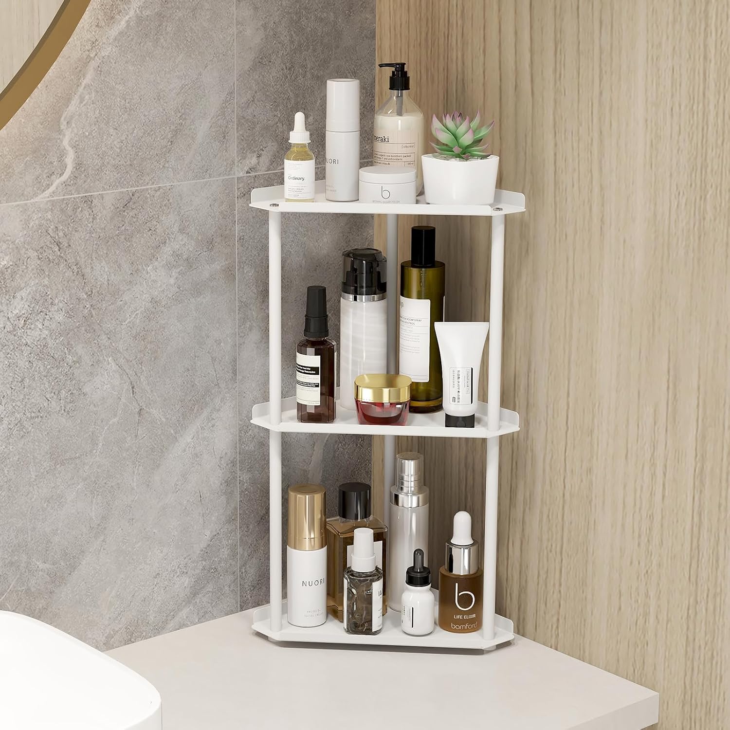 Makeup Countertop Organizers / White 3 Tier