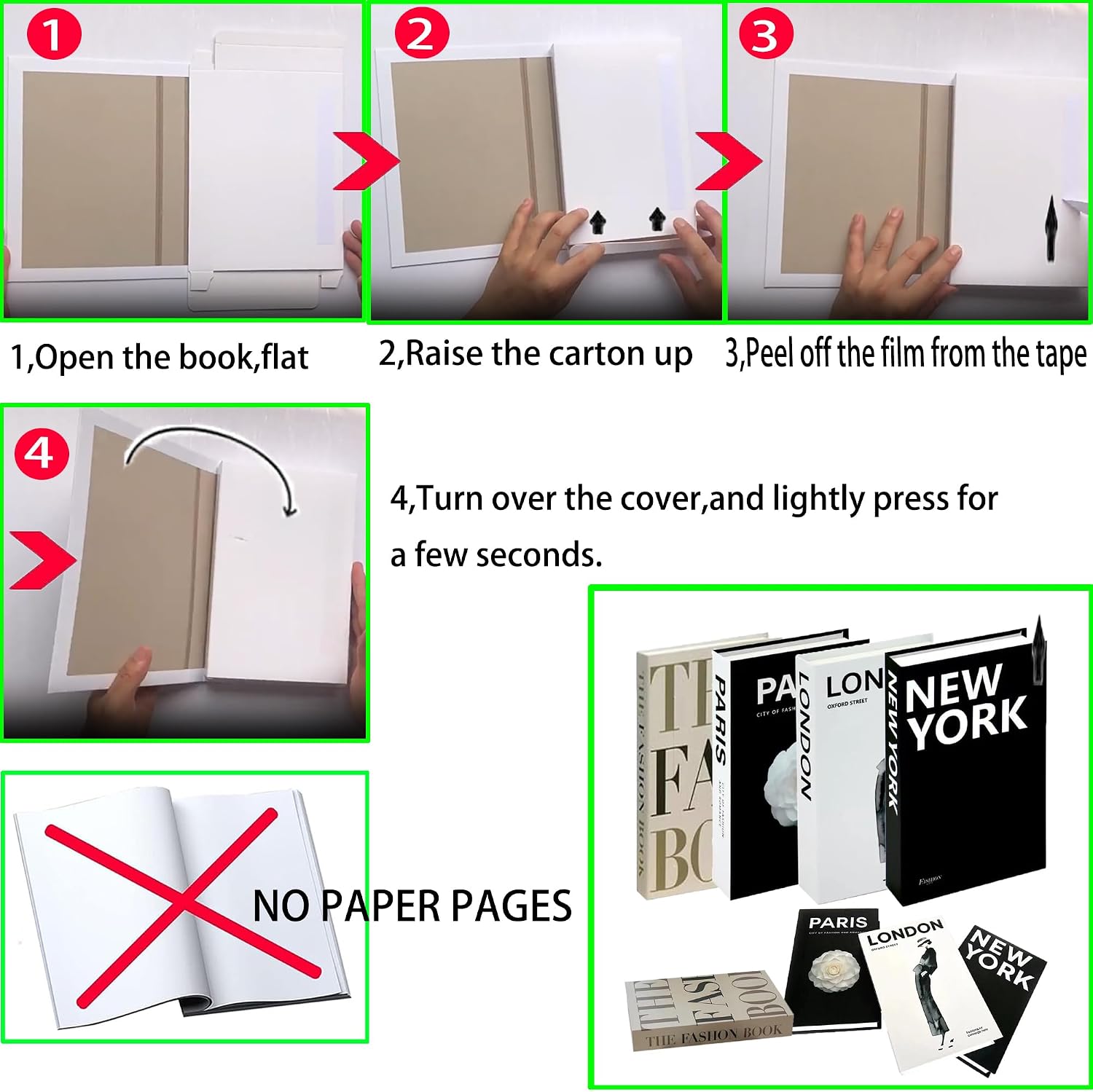 Decorative Books / forCoffee Table Books Decor / Set of 4
