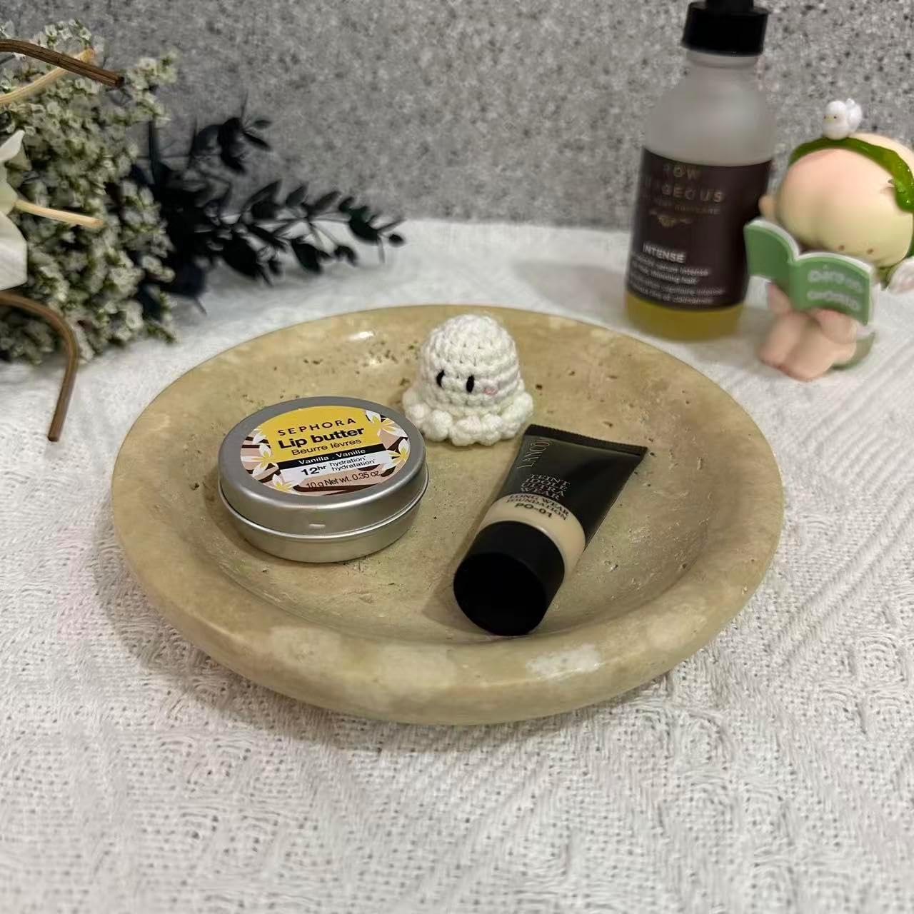 5.5" Ring Holder Tray / Beige Travertine