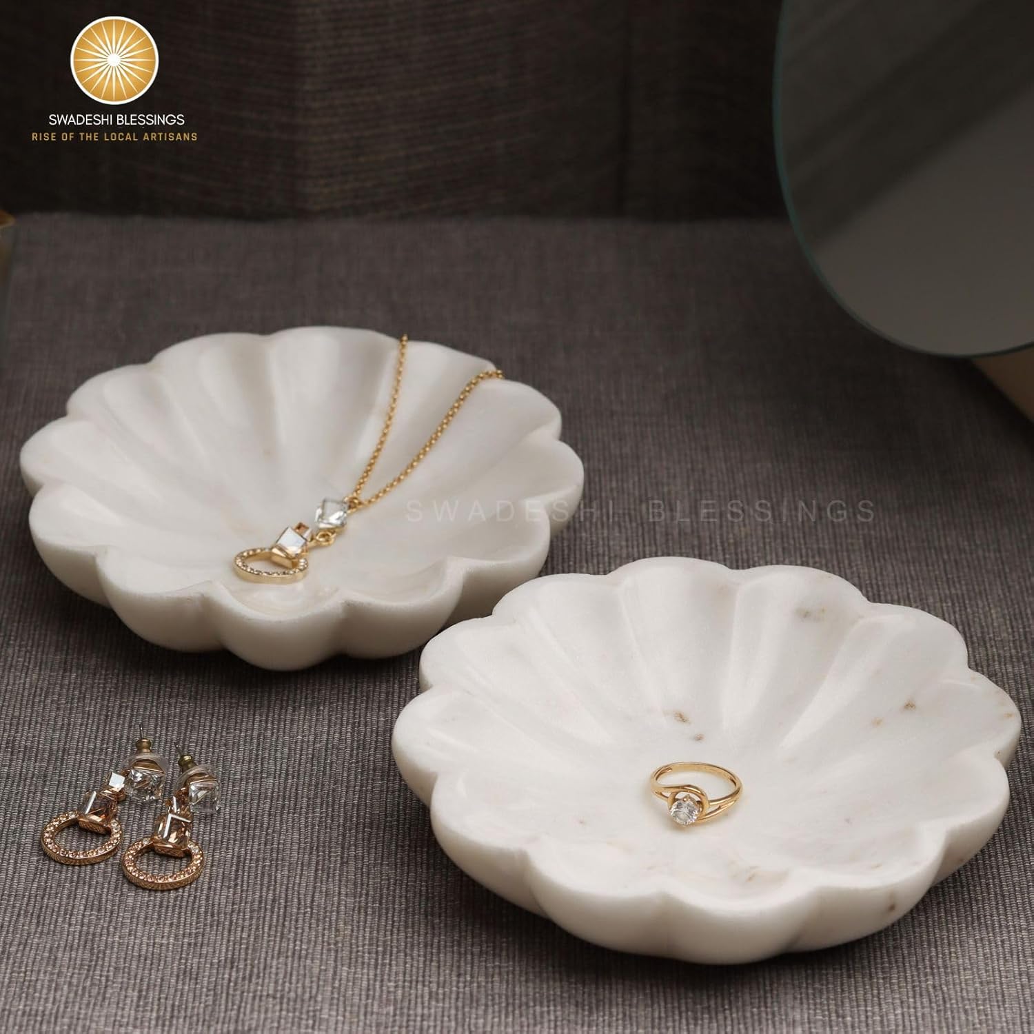 Handcrafted Marble Jewelry Tray