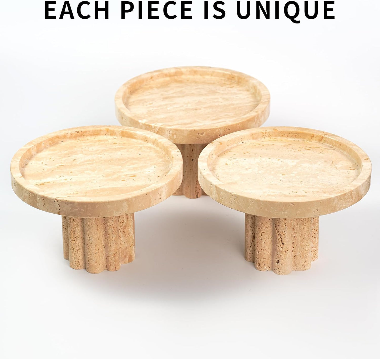 Travertine Marble Perfume Tray / 1leg-travertine
