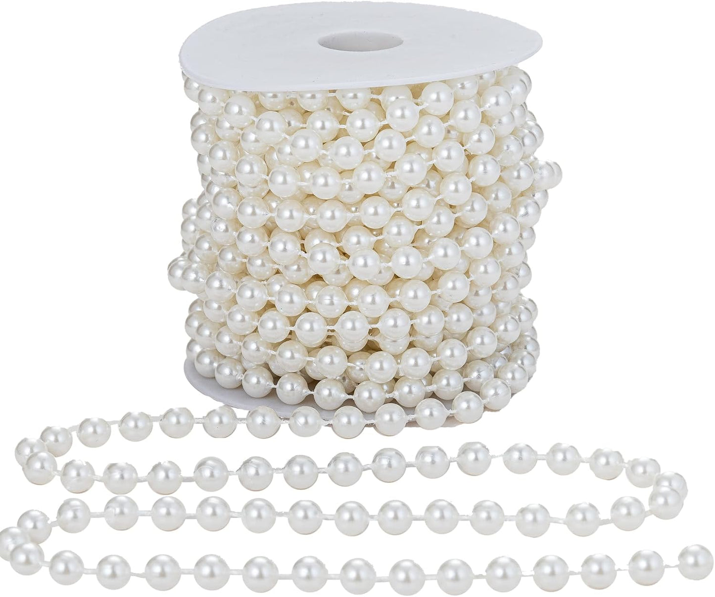 8mm Crafts Faux Pearl Beads Garland Pearl Bead Roll Strand of Pearls to Decorate / Ivory / 8 Mm