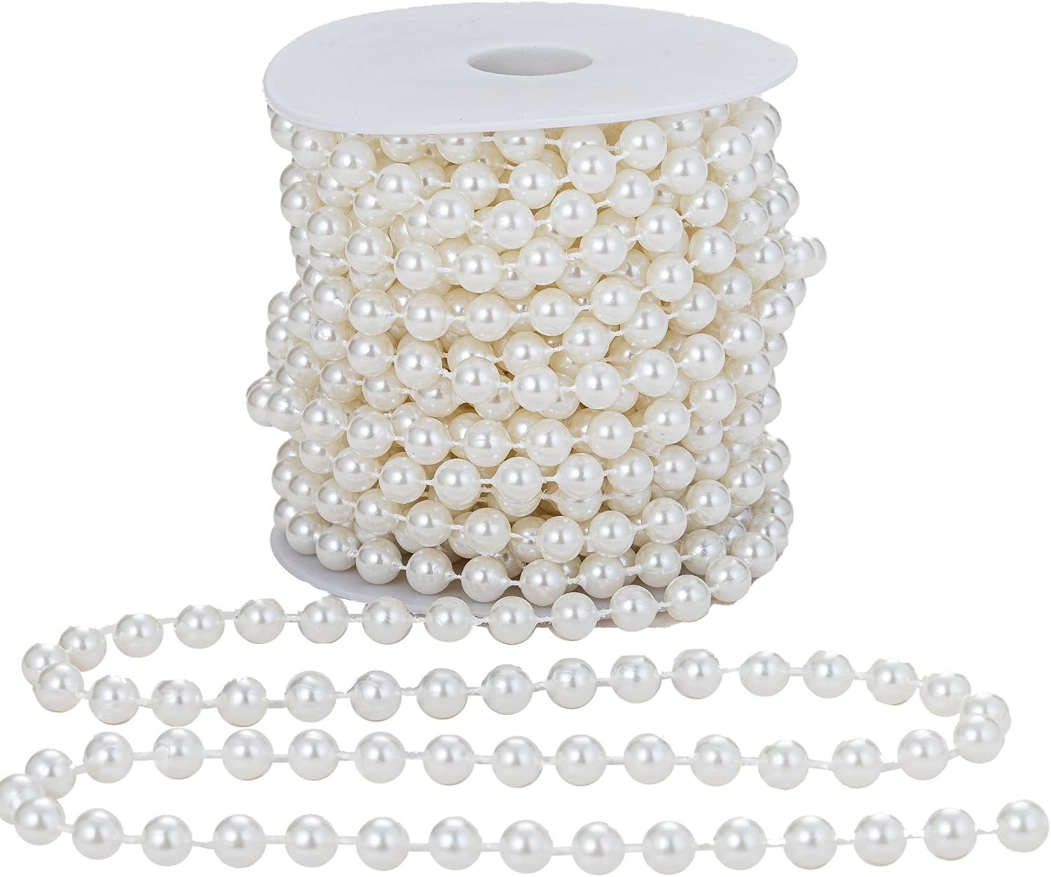 8mm Crafts Faux Pearl Beads Garland Pearl Bead Roll Strand of Pearls to Decorate / Ivory / 8 Mm
