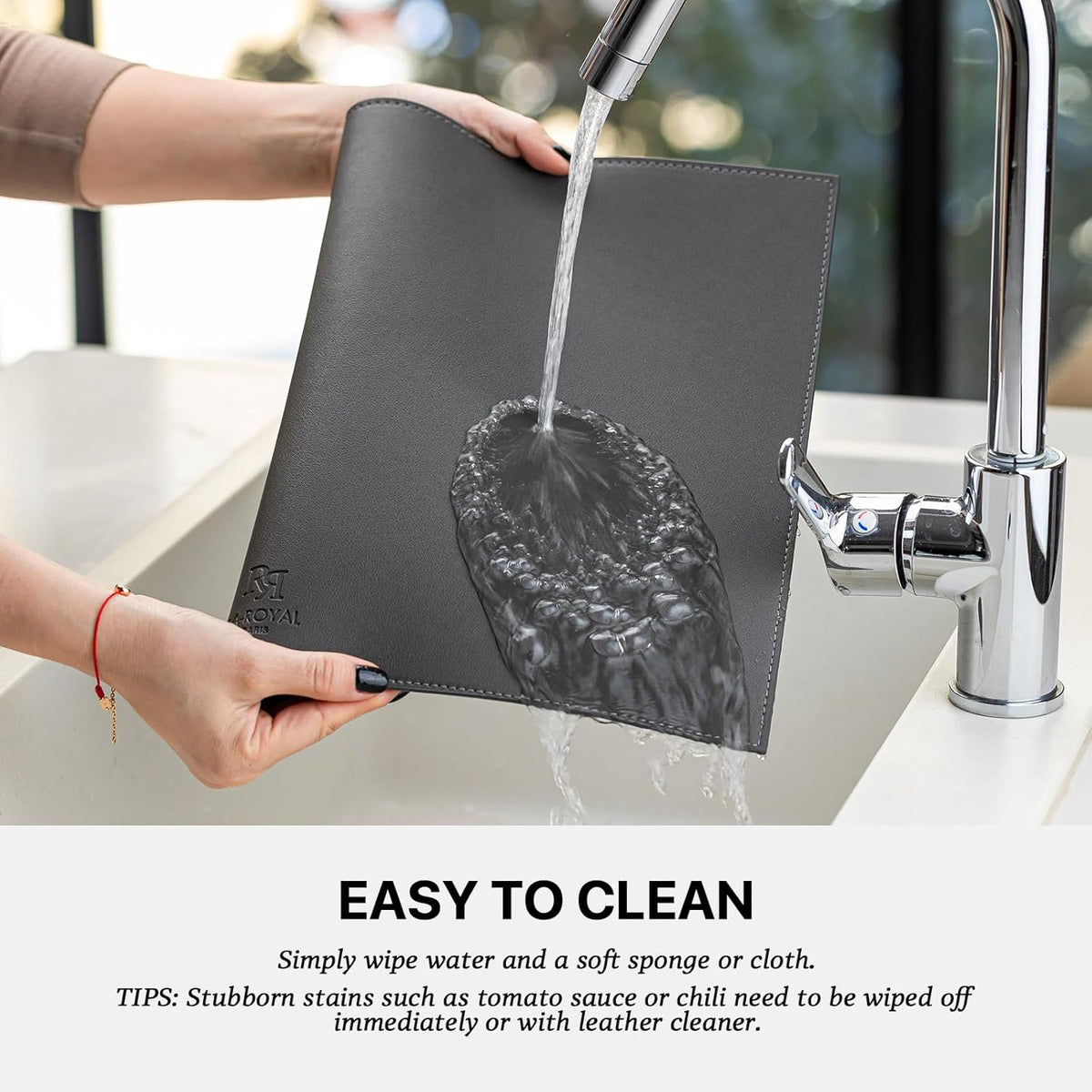 Baroyal Faux Leather Placemats Set of 12 Vinyl Washable Wipeable Table Mats for Kitchen Dining Table Heat Resistant