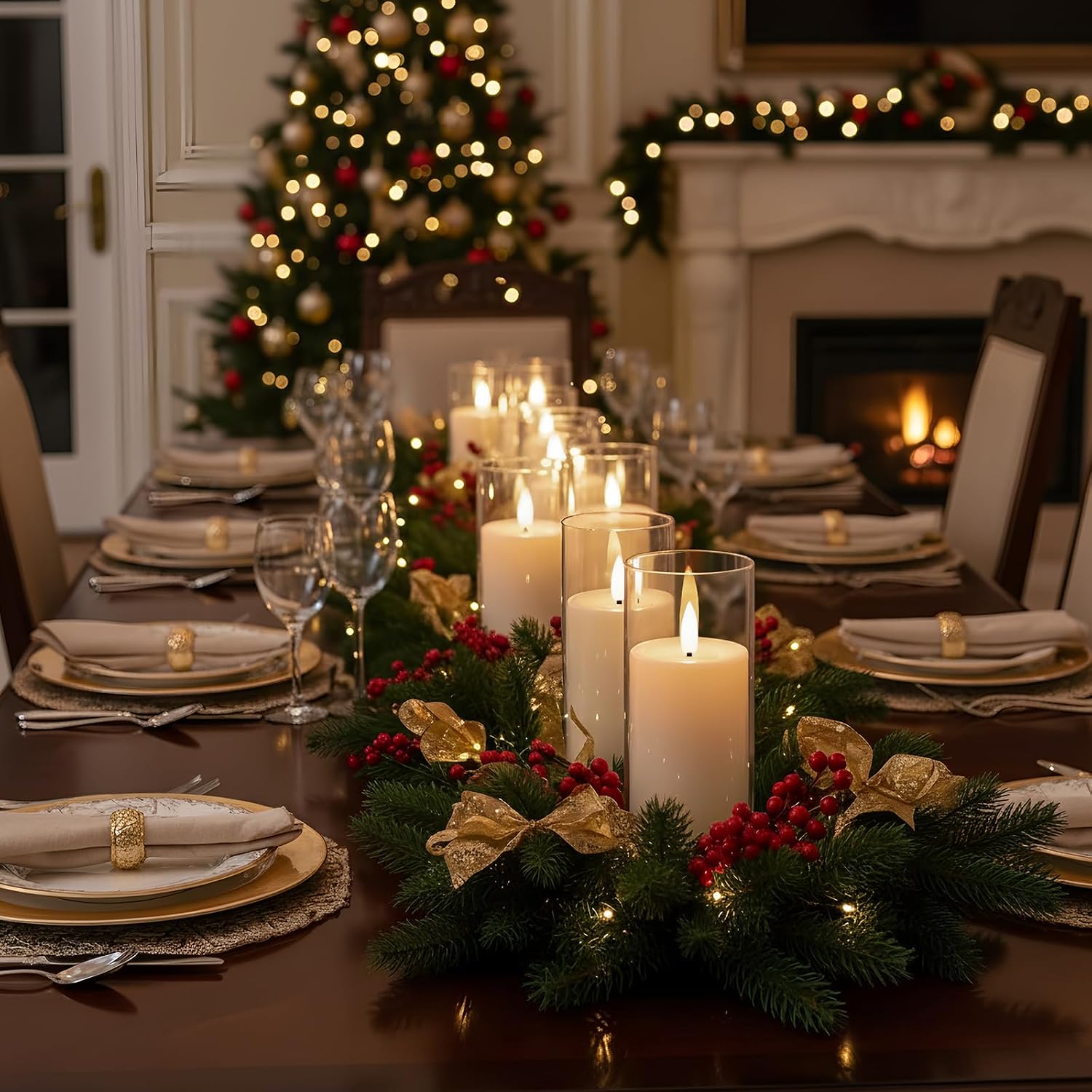 Homemory Pure White Acrylic Flameless Candles, LED Candles, Battery Operated Candles with Remote Control and Timer