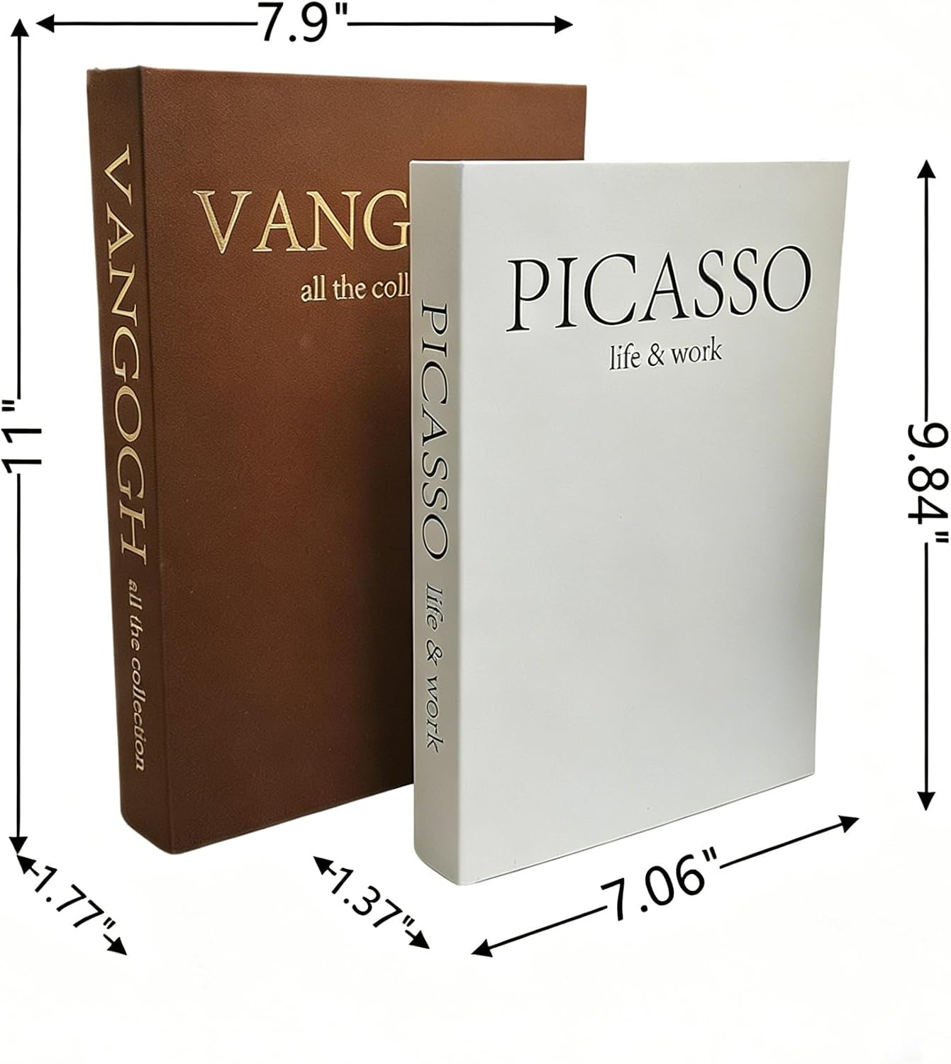 Linen Faux Fake Books for Decor Aesthetic / Beige & Brown / Set of 2
