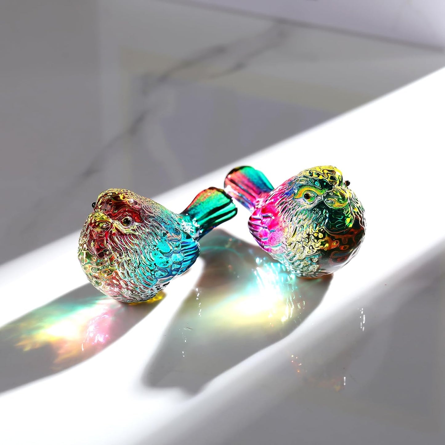 Crystal Birds Gifts for Women Men Bird Lovers Glass Bird Handmade Animal / Multicolor / Set of 2