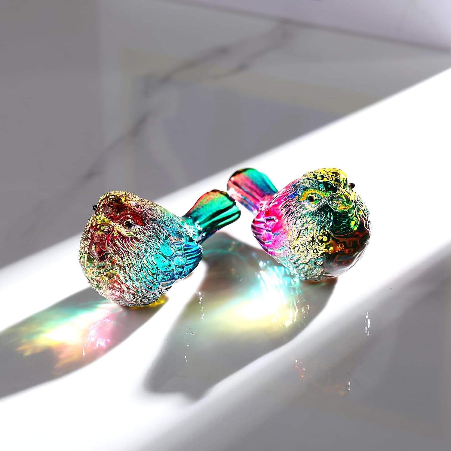 Crystal Birds Gifts for Women Men Bird Lovers Glass Bird Handmade Animal / Multicolor / Set of 2