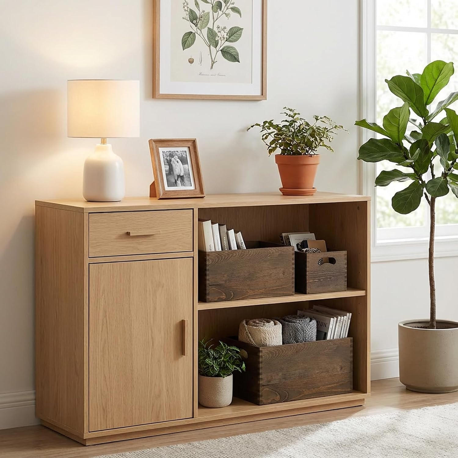 Wood Crate Box / Rustic Brown / Set of 3