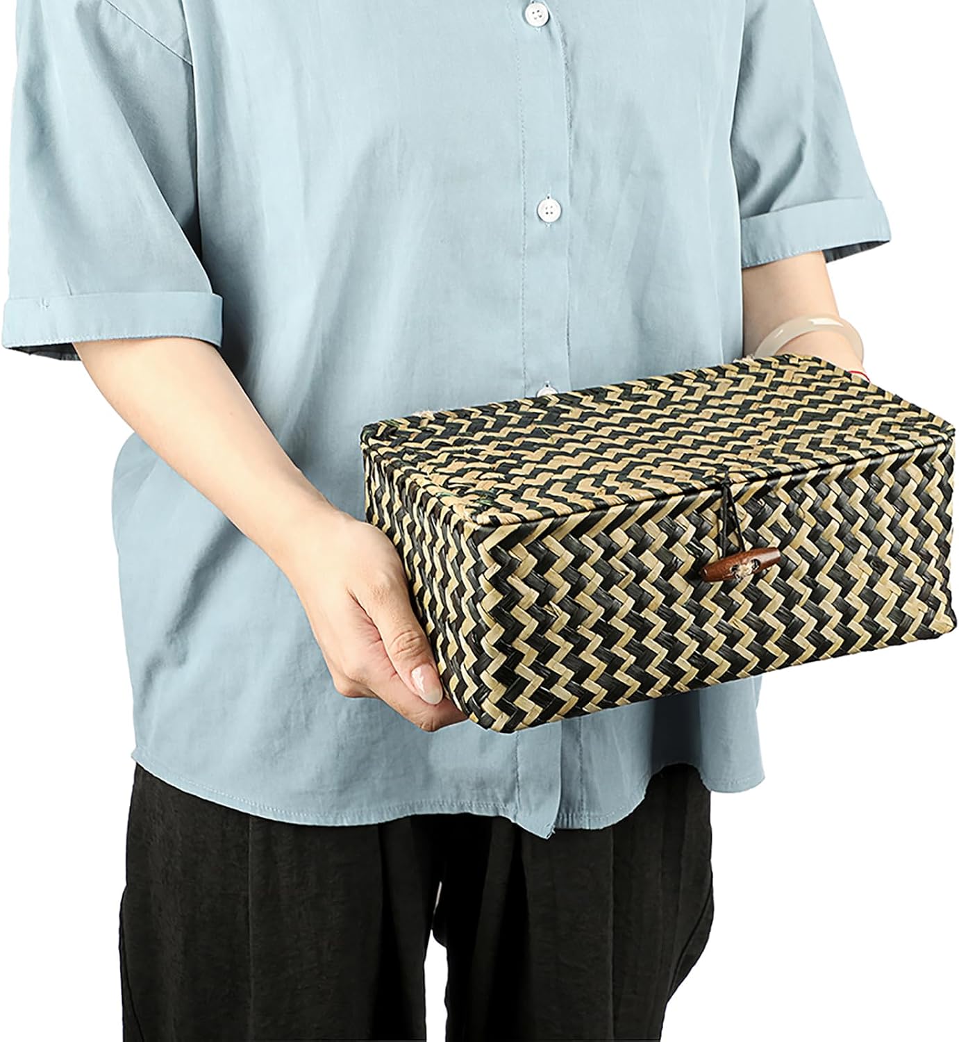 Seagrass Storage Baskets / Small / Black