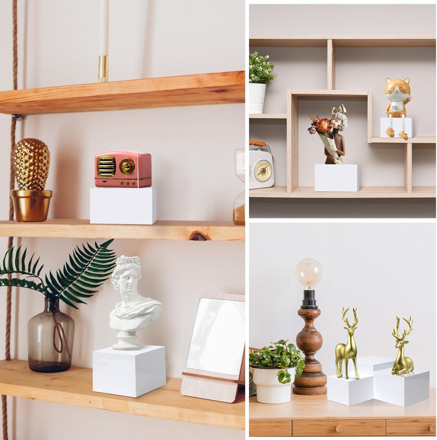 Acrylic Risers for Display Acrylic Cube Boxes Risers Display Stands / Set of 6