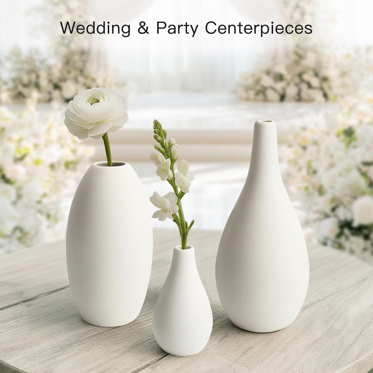 Ceramic Vases / Modern Decorative Flower Vases / 3 Set / Set of 3