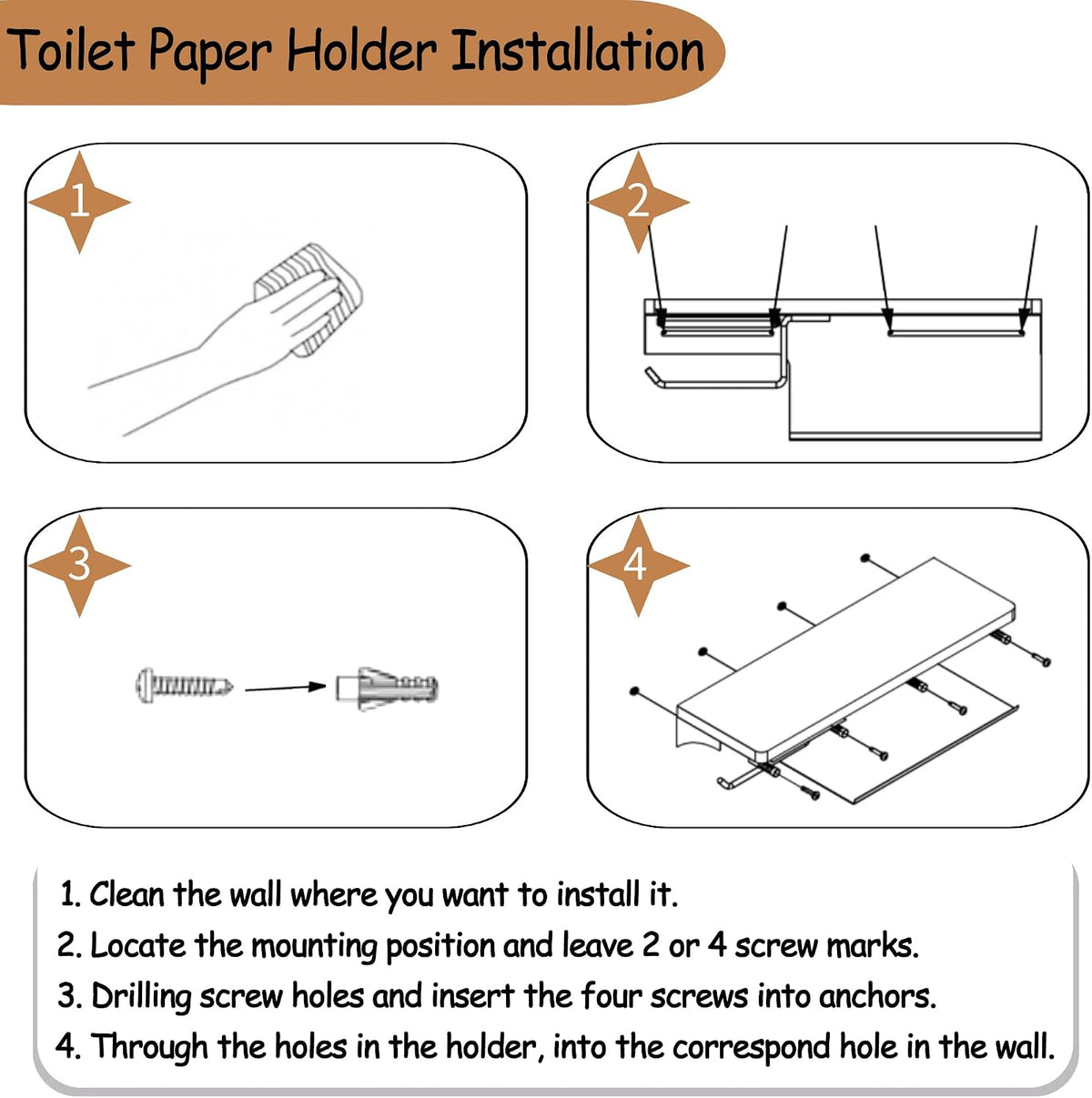 Double Toilet Paper Holder with Wide Solid Wood Shelf | 16" x 5.31" Double Roll Holder Fits Phone & Large Wipes Storage