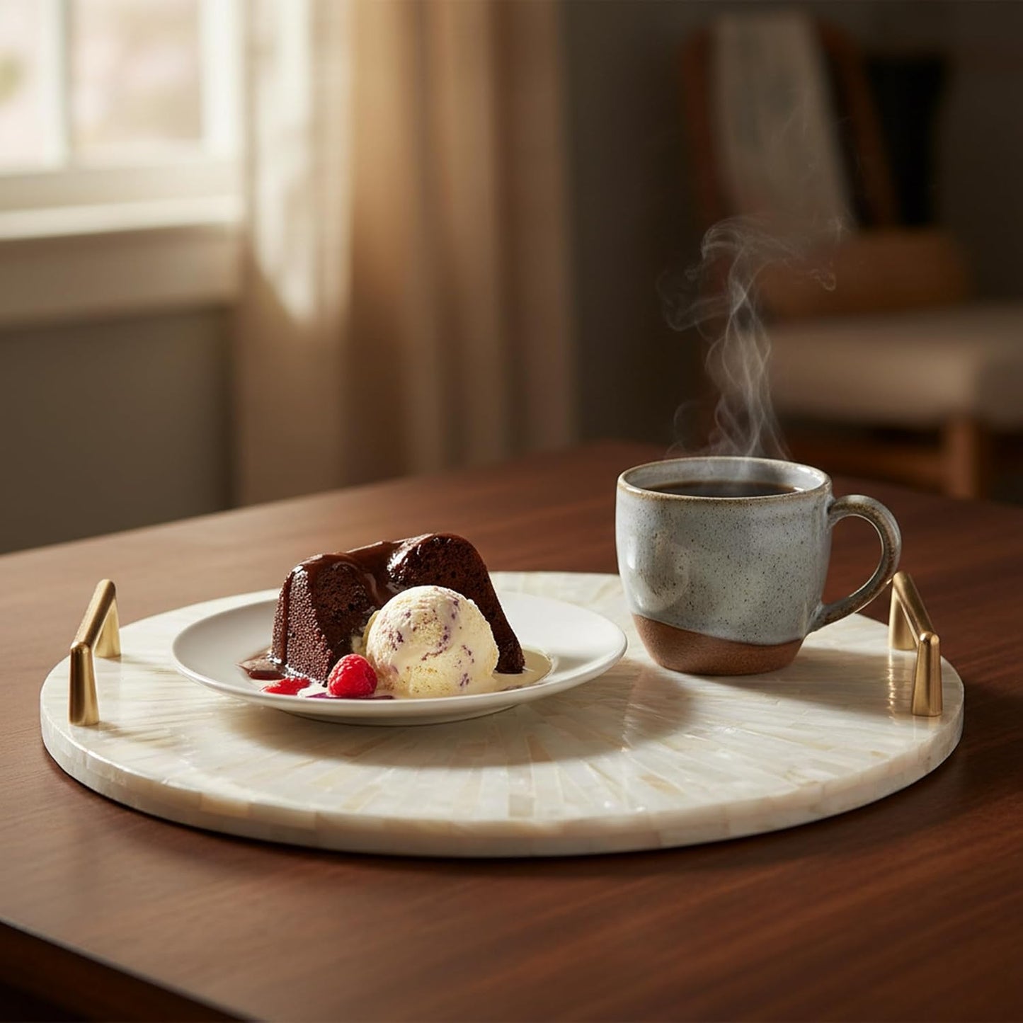 Vanity/Perfume/Trinket Tray / Cream Starburst