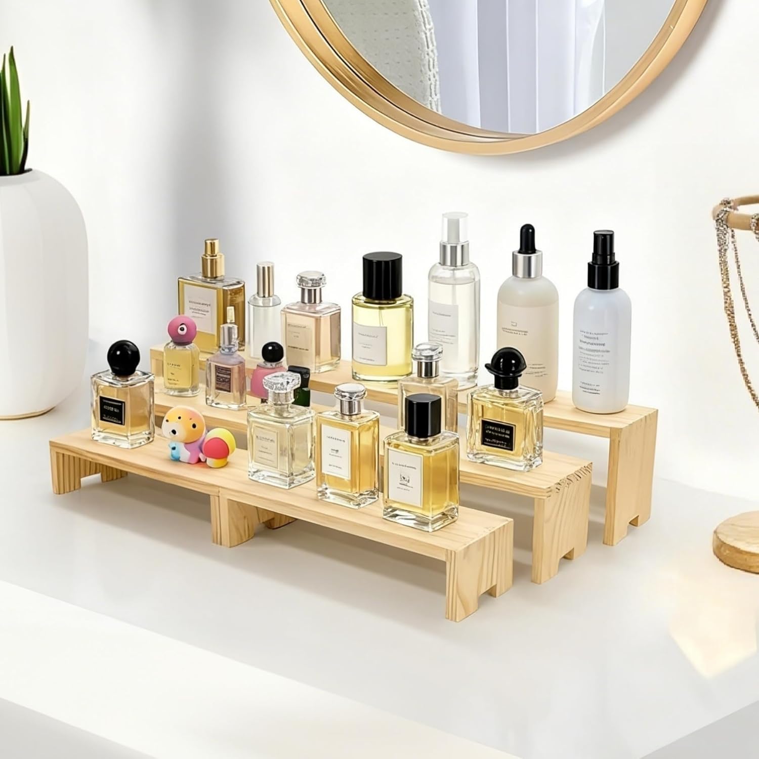 Tier Rectangular Stands / Natural Wood / 2 x 3 / Set of 6