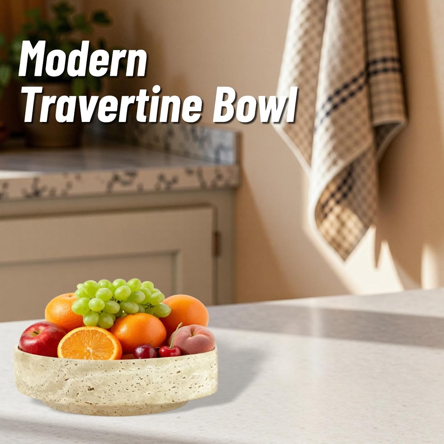 Modern Marble Key Bowl / Natural / 7.87 x 2.16