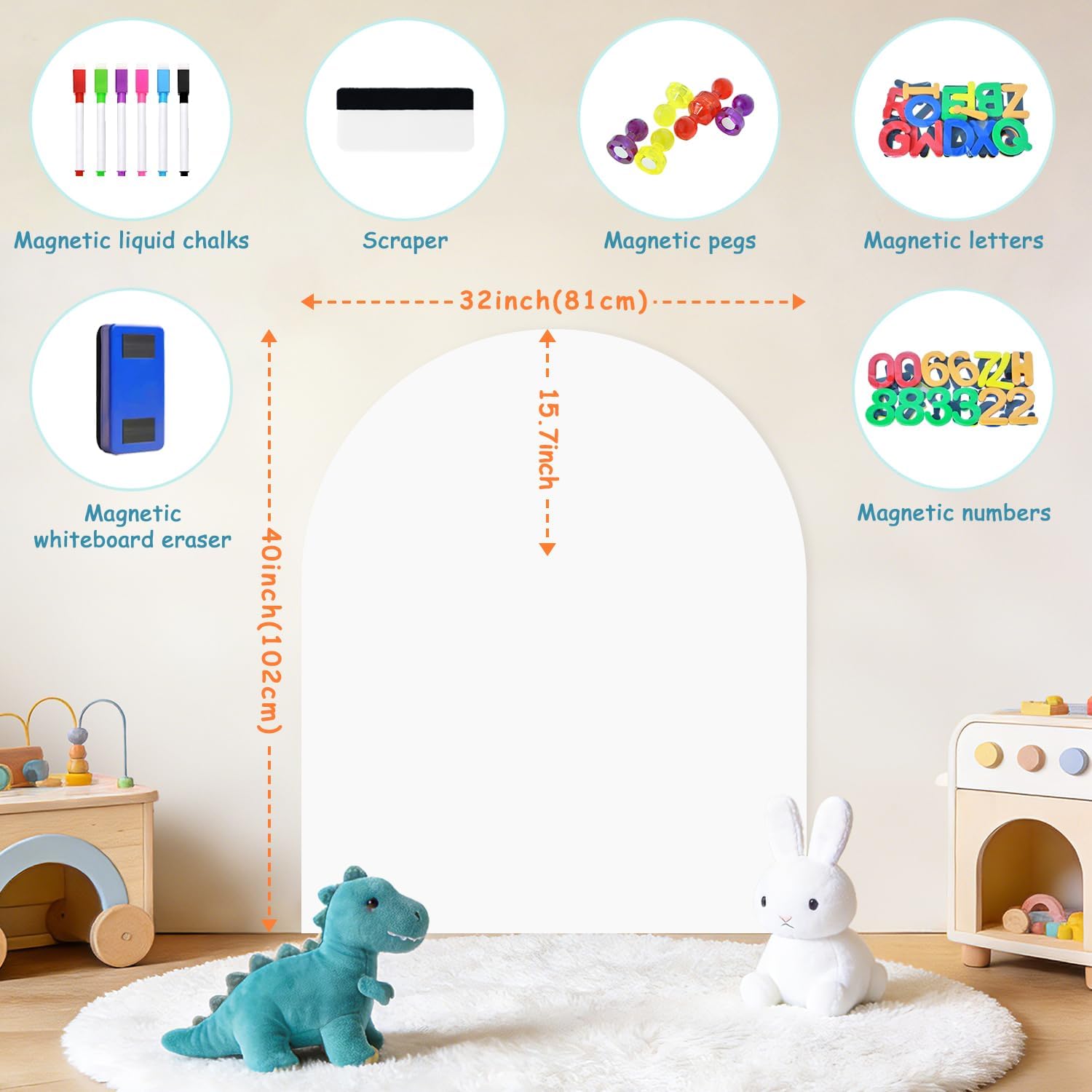 Magnet Accessories / Magnetic WhiteBoard / 40"W x 32"H / White / 40 x 32