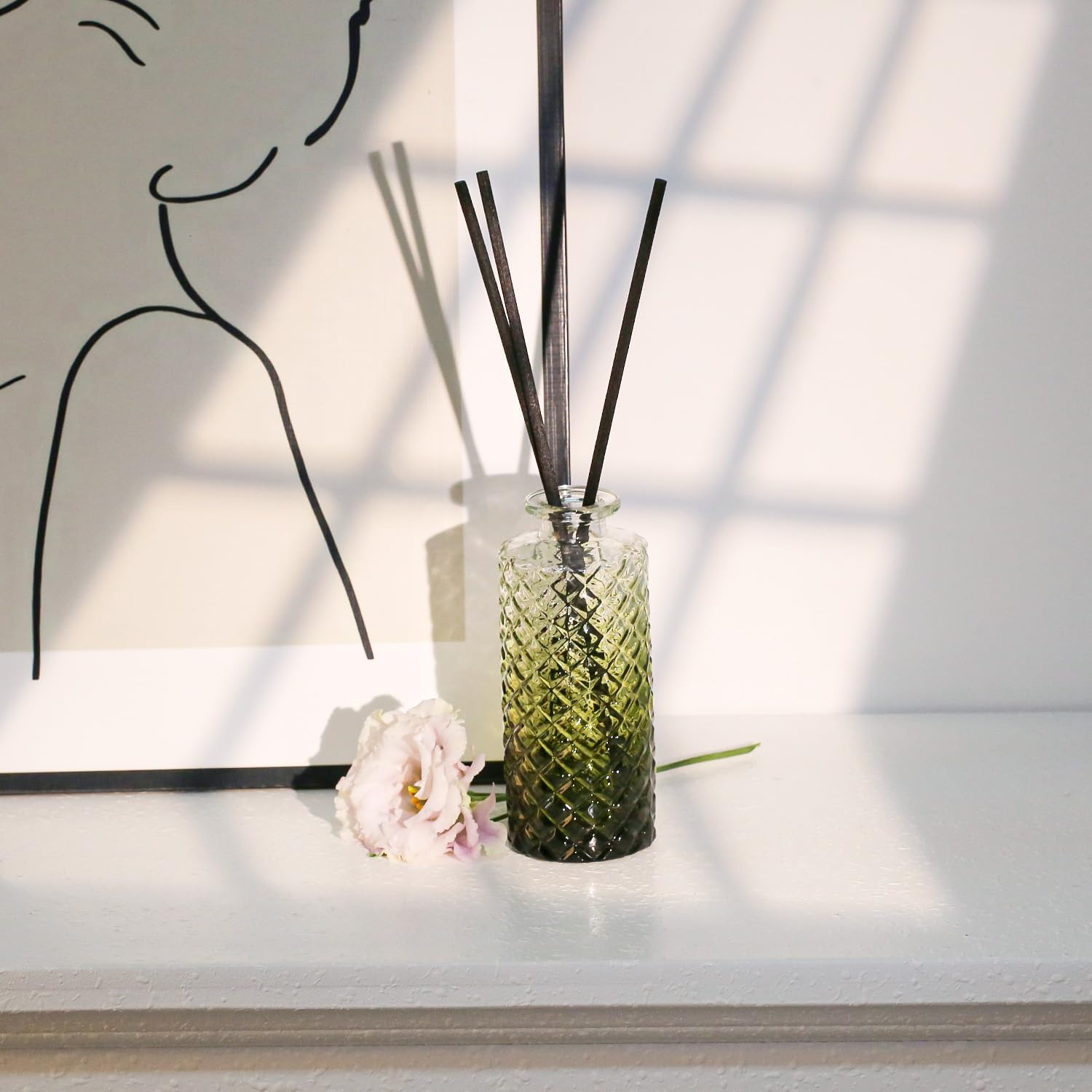Clear Bud Vases for Flowers / Gradient Green / Set of 24