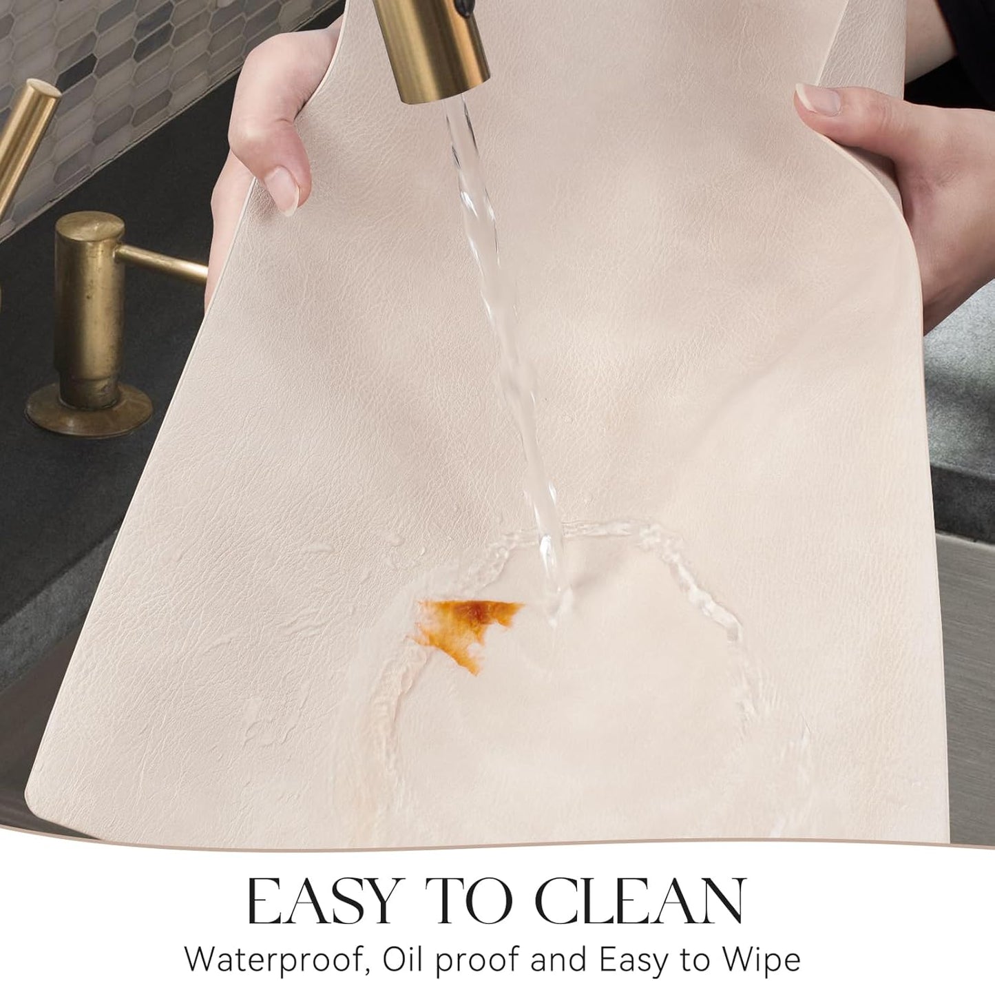 MOSAYT Vinyl Placemats Set of 12-12 X 17 Inch - Faux Leather 100% Waterproof Oil-Proof Wipeable PU Place Mats, Heat