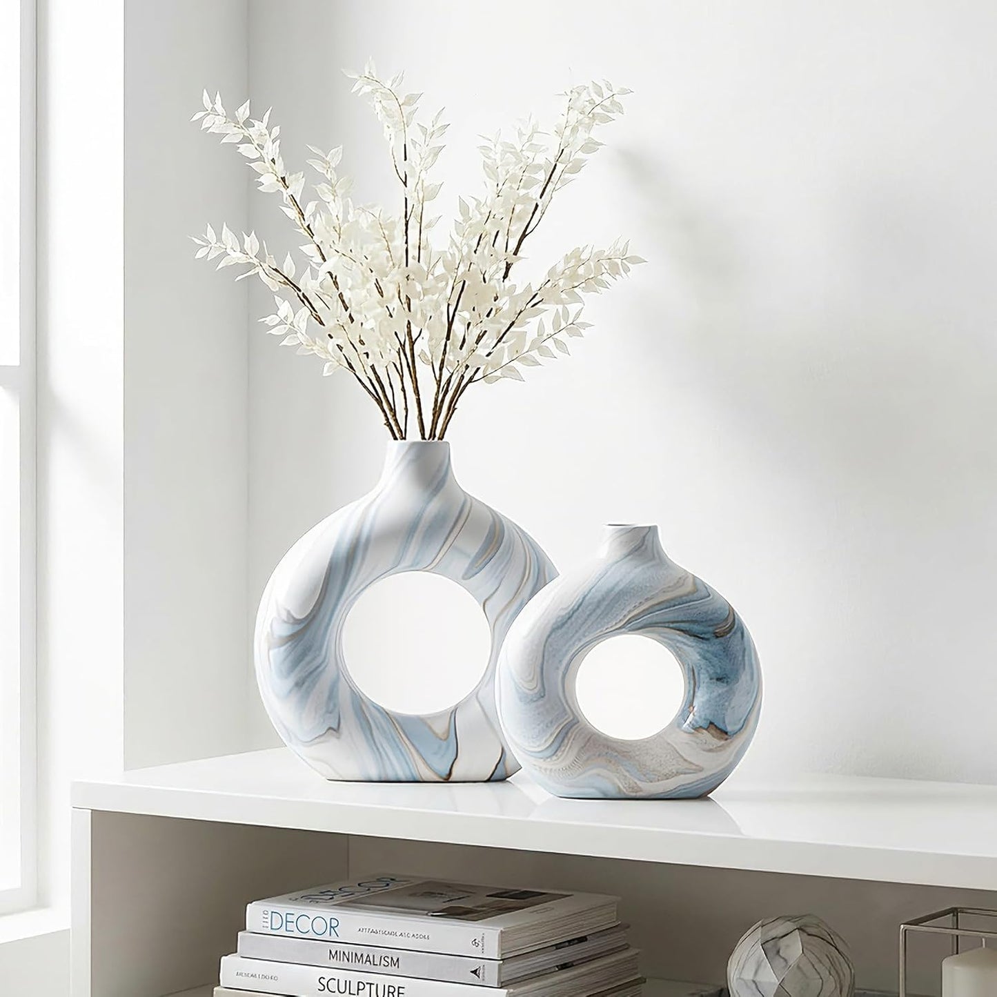Ceramic Vases / Blue Ceramic Vases / Blue Ocean 02 / Set of 2