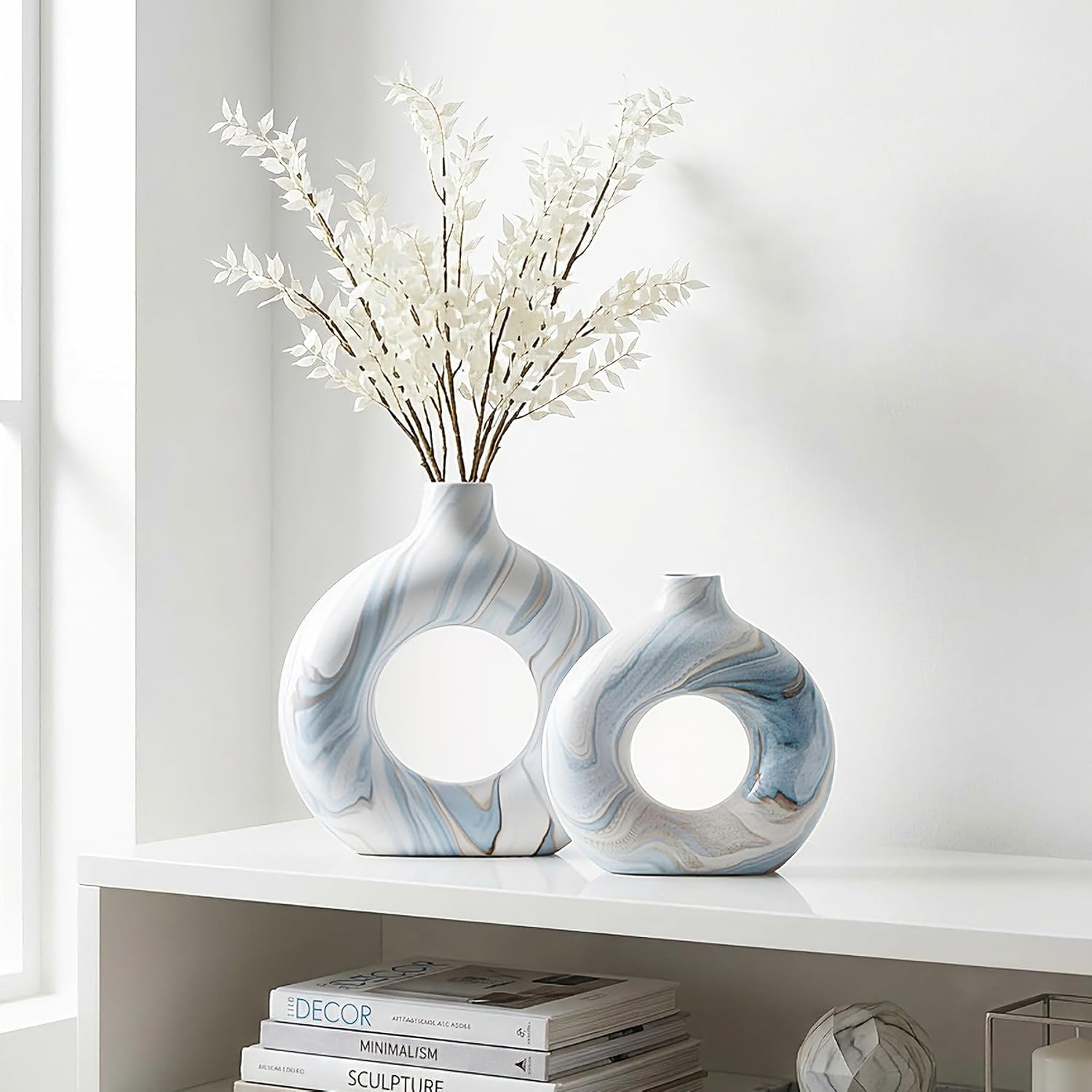 Ceramic Vases / Blue Ceramic Vases / Blue Ocean 02 / Set of 2